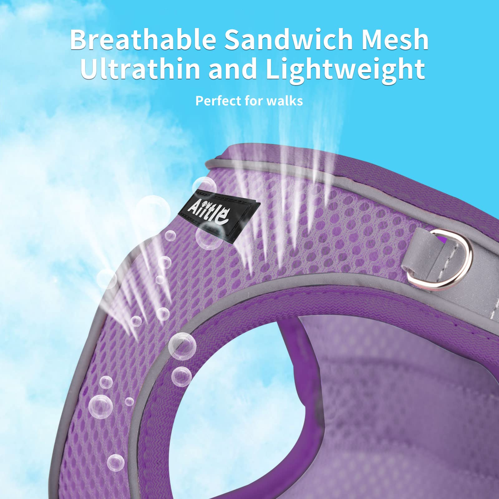 Aiitle No Pull Dog Harness And Leash Set, Step In Adjustable Dog Harness With Padded Vest For All Weather, Dog Leash With Soft P