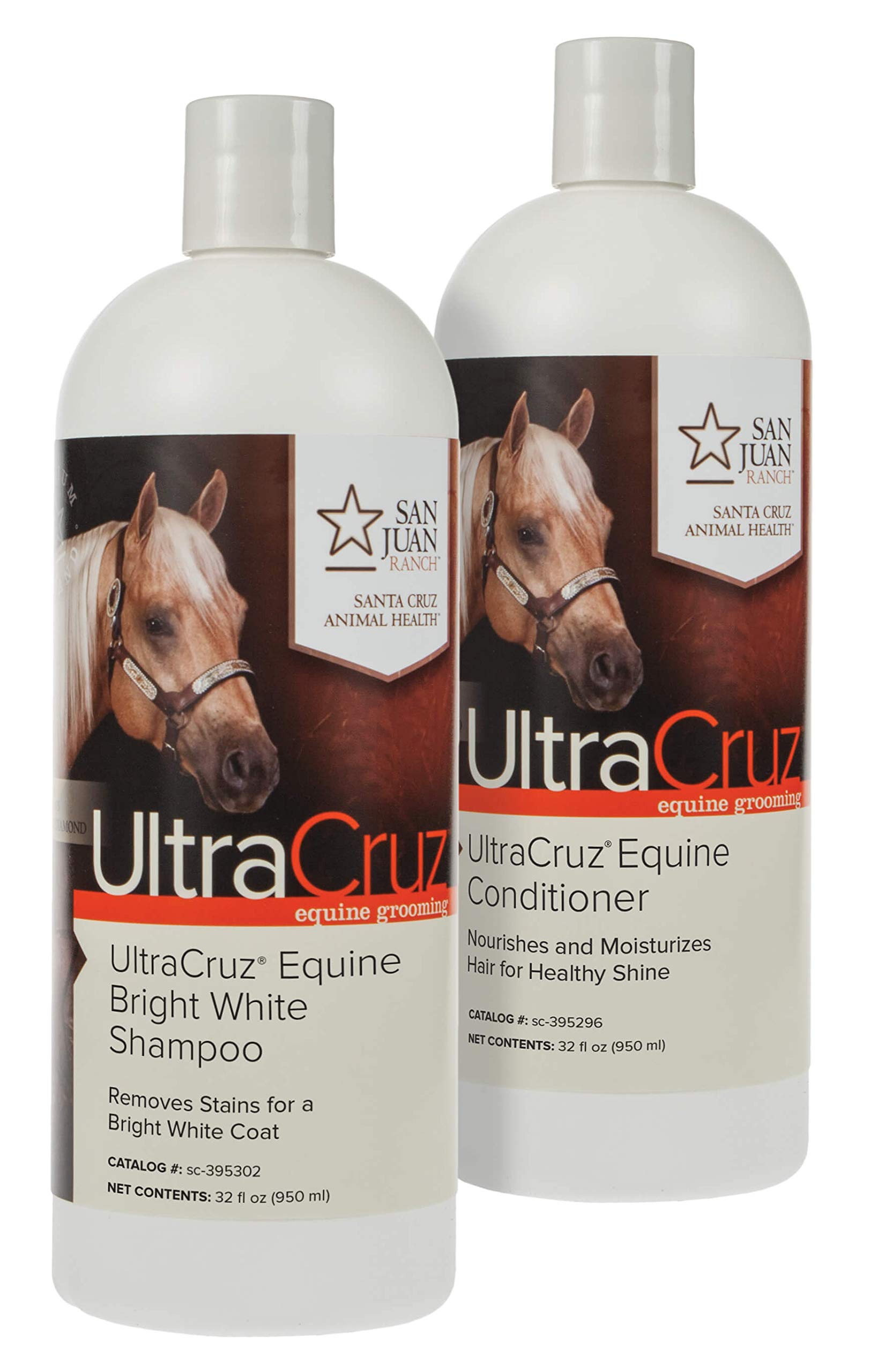 Ultracruz - Sc-516943 Equine Bright White Horse Shampoo And Conditioner Bundle, 32 Oz Each
