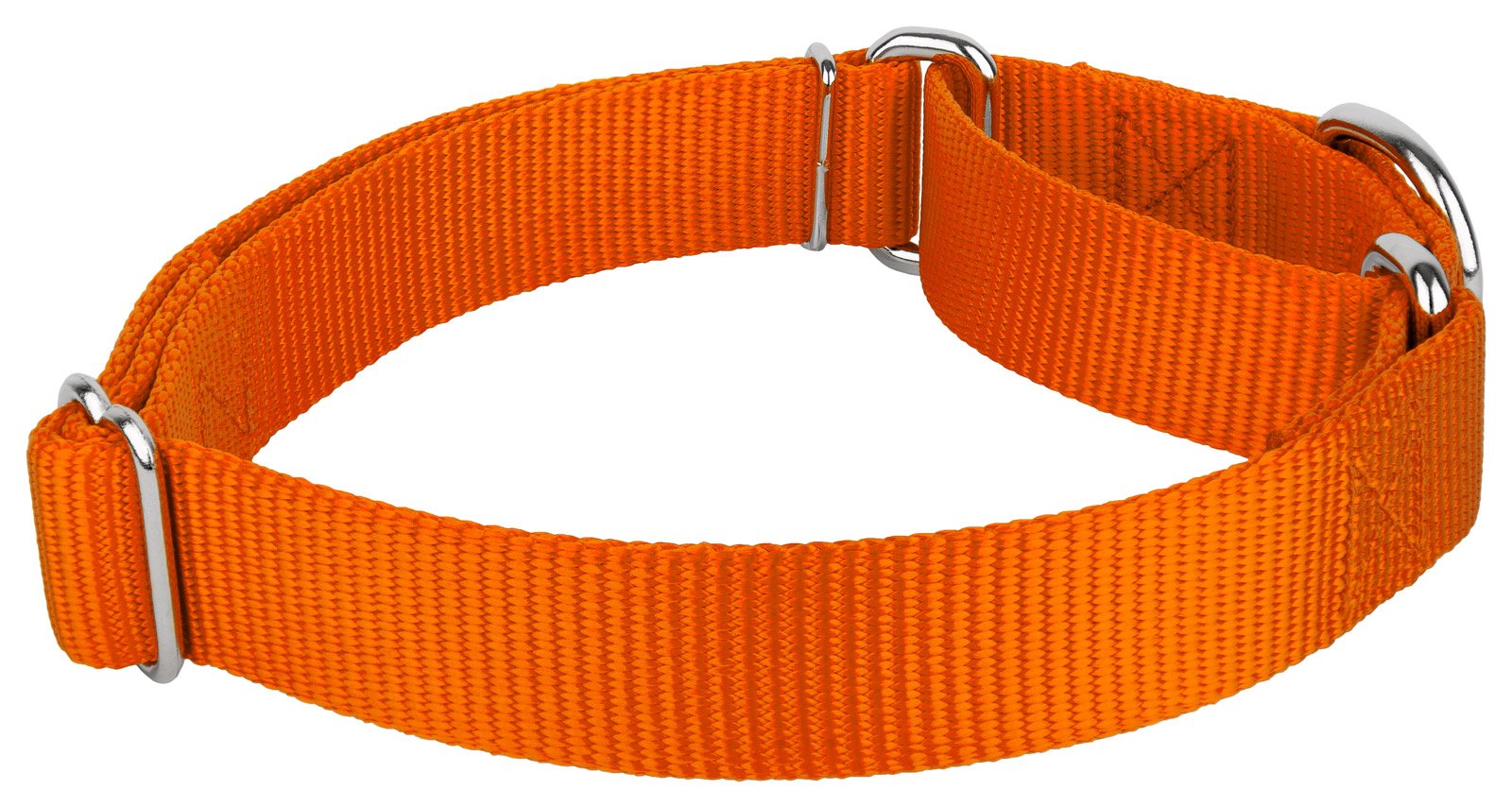 Country Brook Petz - Orange Martingale Heavy Duty Nylon Dog Collar - 21 Vibrant Color Options (3/8 Inch Width, Micro)