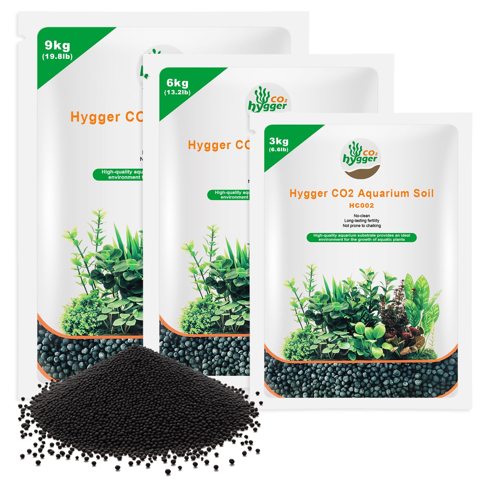 Hygger CO2 Aquarium Soil Water Grass Mud Fish Tank Aquascaping Aquarium Substrate Soil for Plants and Shrimps,No Need to Wash an