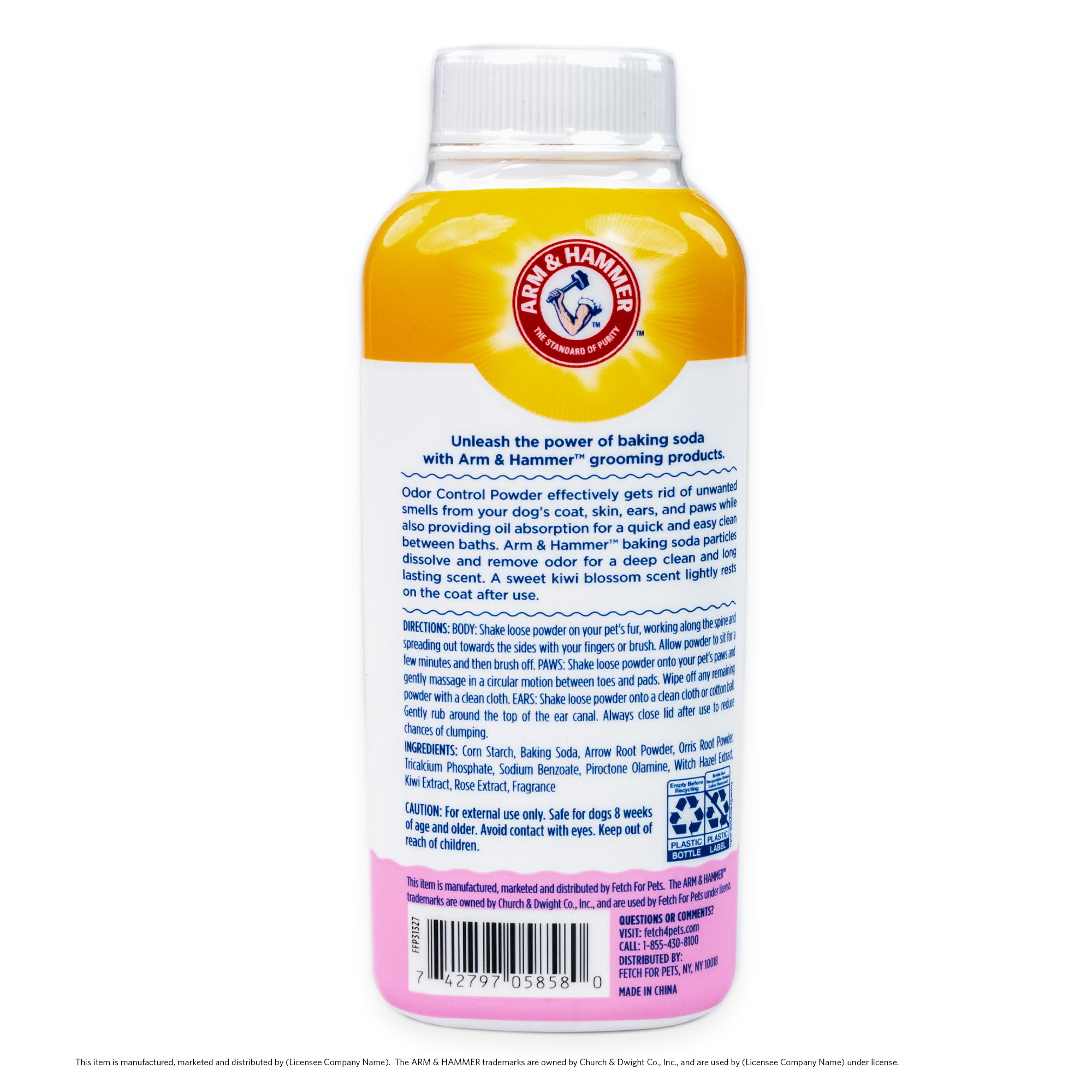 Arm & Hammer For Pets Odor Control Dry Shampoo Powder For Dogs, Best Odor Eliminating Waterless Shampoo For Dogs & Puppies, Kiwi