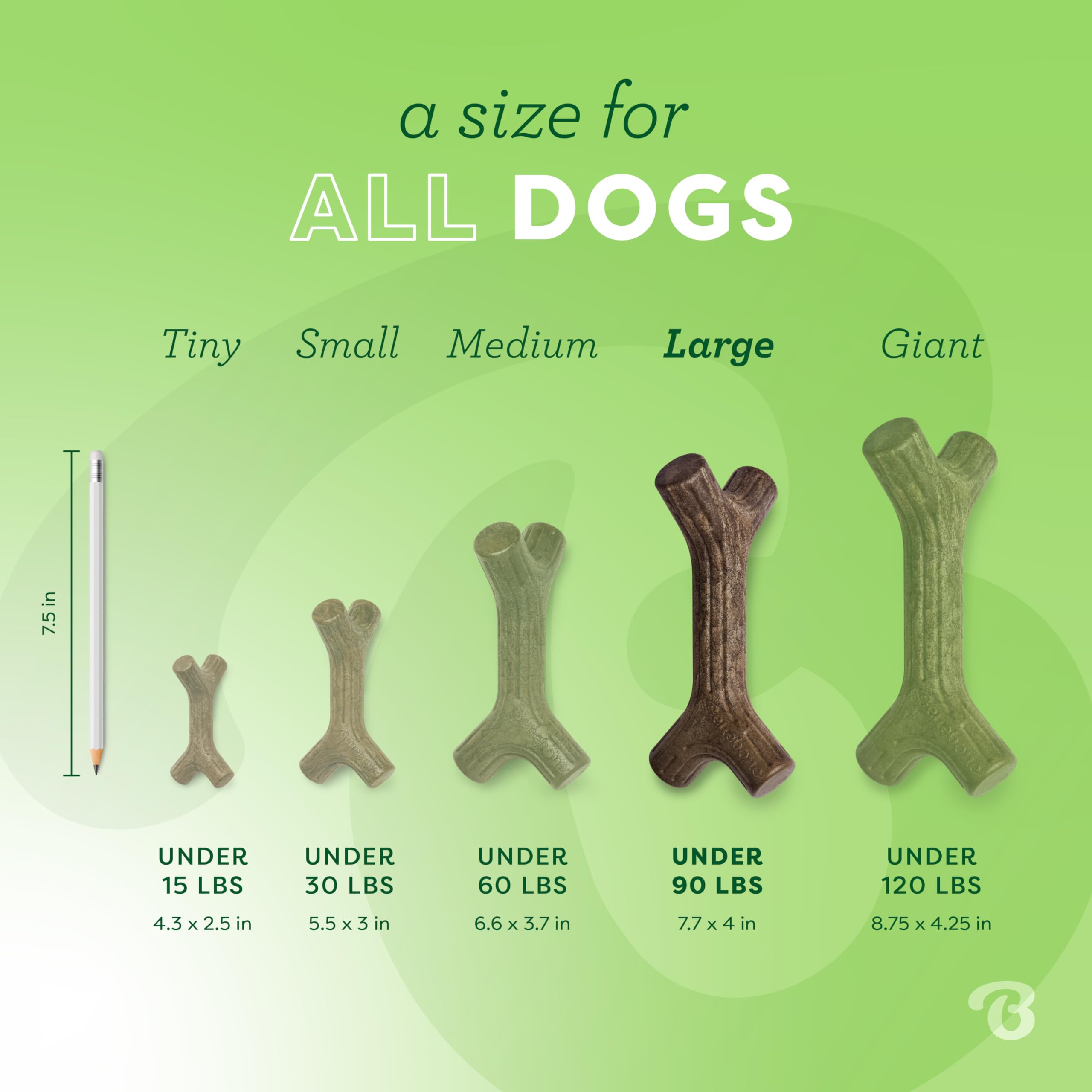 Benebone Bacon Stick Durable Dog Chew Toy For Aggressive Chewers, Real Bacon, Made In Usa, Large