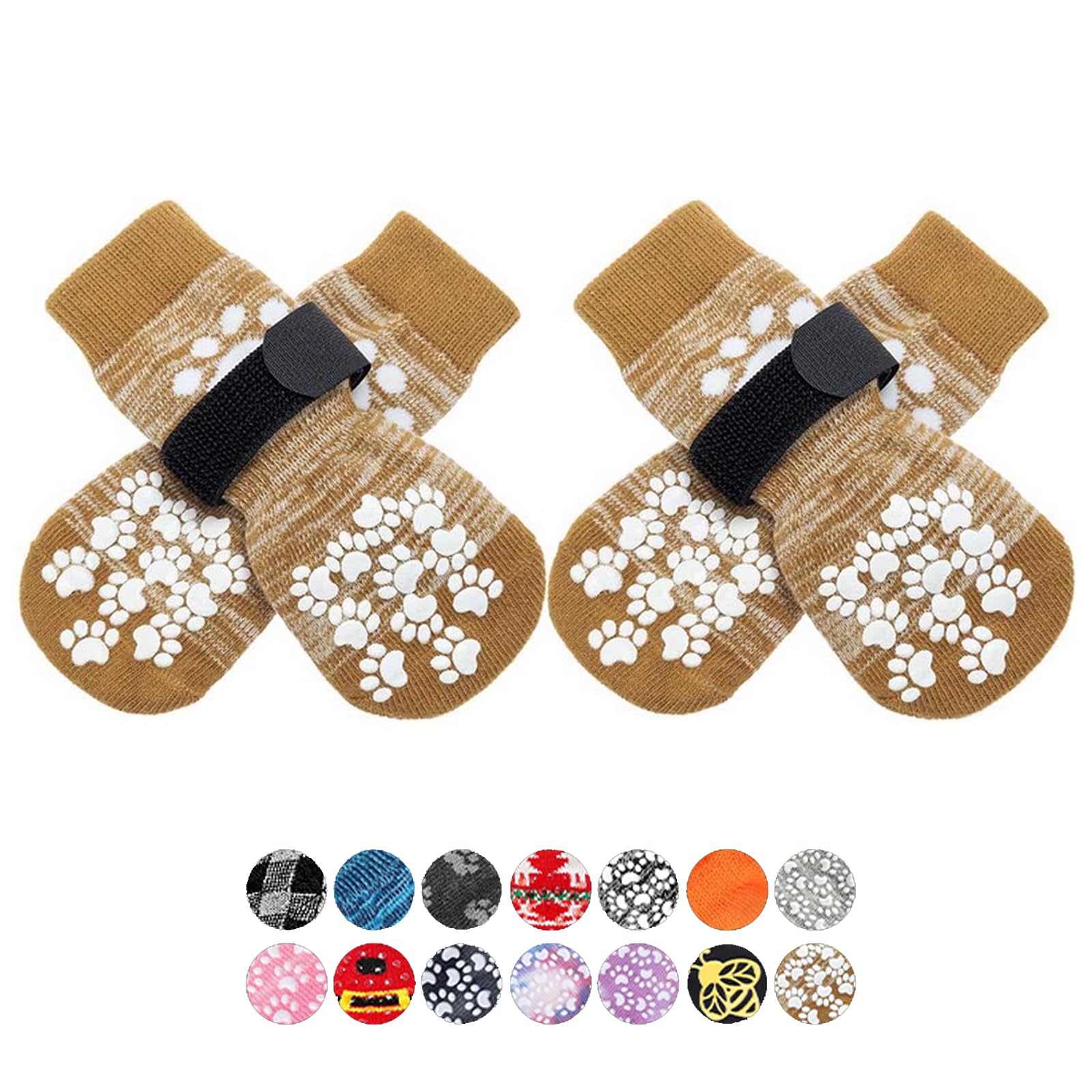 Expawlorer Anti-Slip Dog Socks,Dog Boots&Paw Protectors To Prevent Licking,Dog Shoes For Hot/Cold Pavement, Double Sides Non-Ski