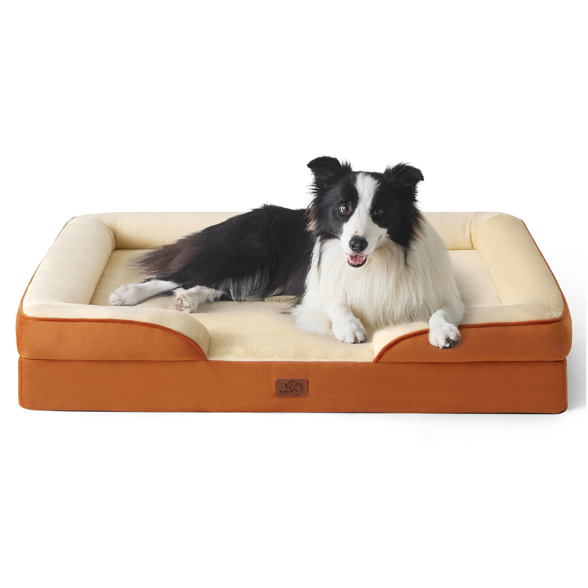Bedsure Orthopedic Dog Bed For Large Dogs - Big Washable Dog Sofa Beds Large, Supportive Foam Pet Couch Bed With Removable Washable Cover, Waterproof Lining And Nonskid Bottom, Caramel