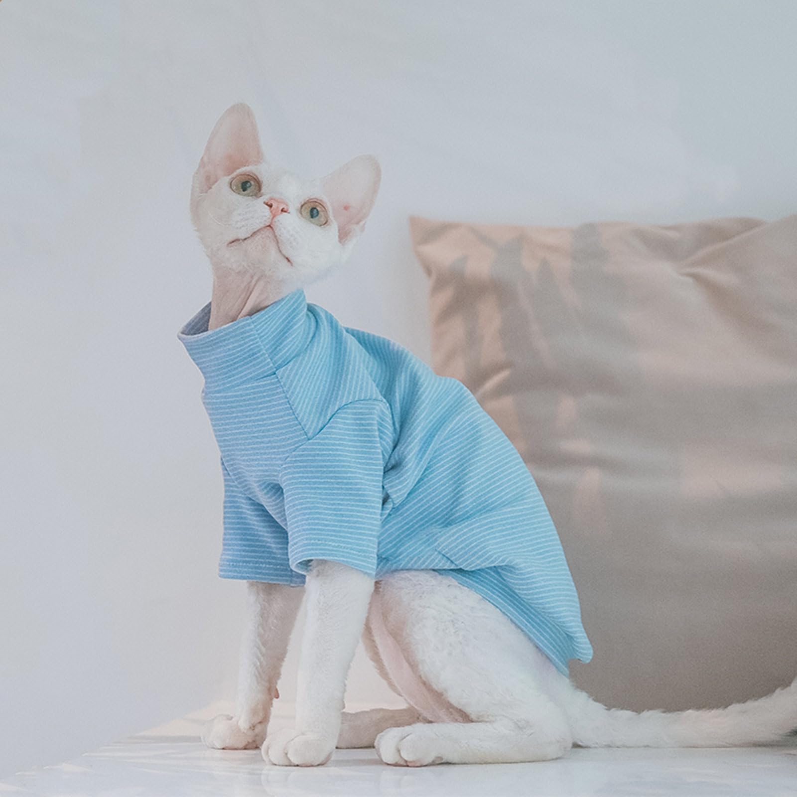 Sphynx Cats Warm Fleece Shirt Cat Turtleneck Undershirt Thermal Hairless Cat Clothes For Sphynx, Devon, Cornish Cat Clothes And