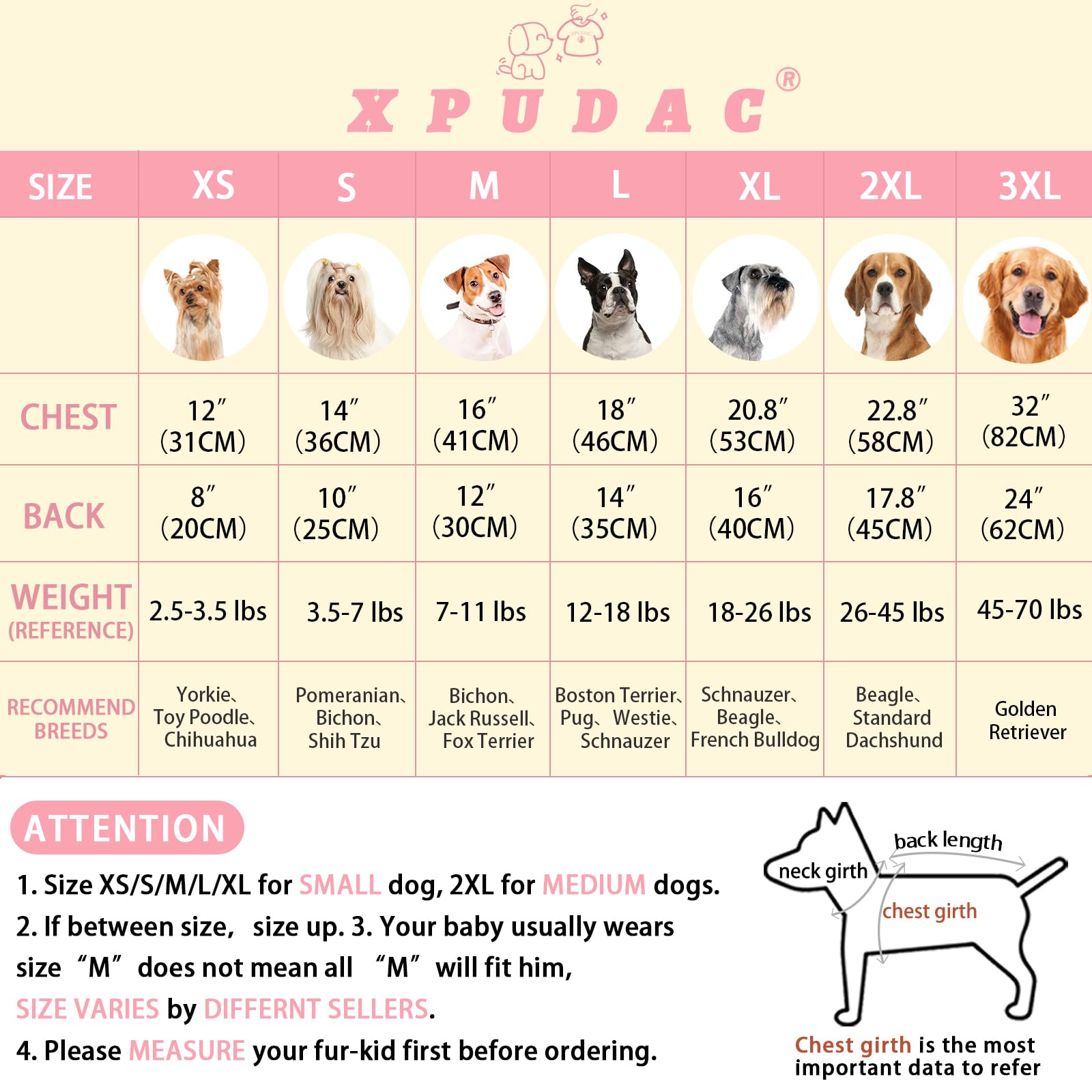 Xpudac 4 Pack Dog Pajamas Soft Strechy Duck Pink Print Puppy Clothes For Small Medium Dogs Girl Boy Cat Apparel-2X-Large