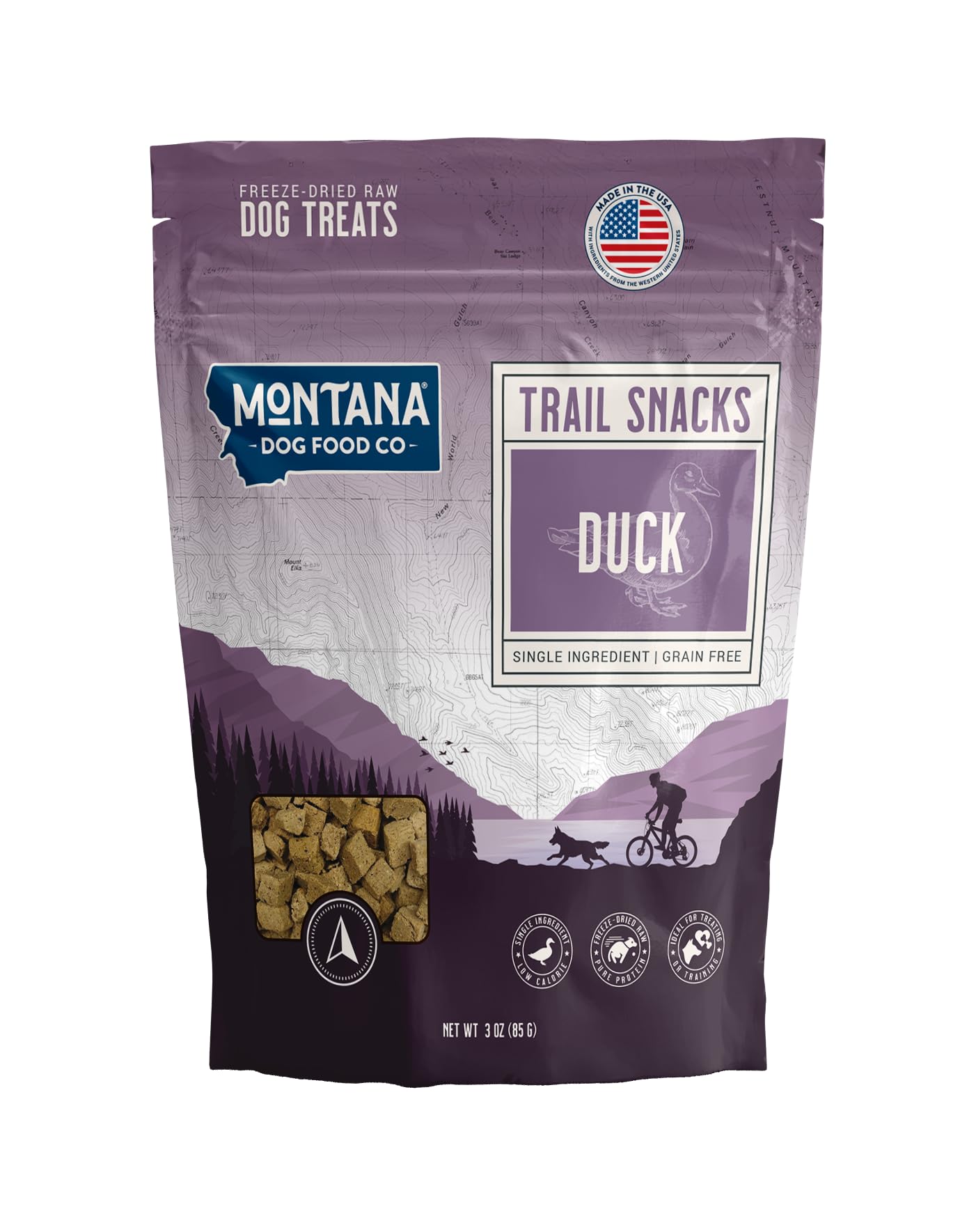 MONTANA DOG FOOD CO. Freeze-Dried Duck Neck Dog Treats - 100% Natural, Single Ingredient, High Protein, Grain-Free, Made in USA 