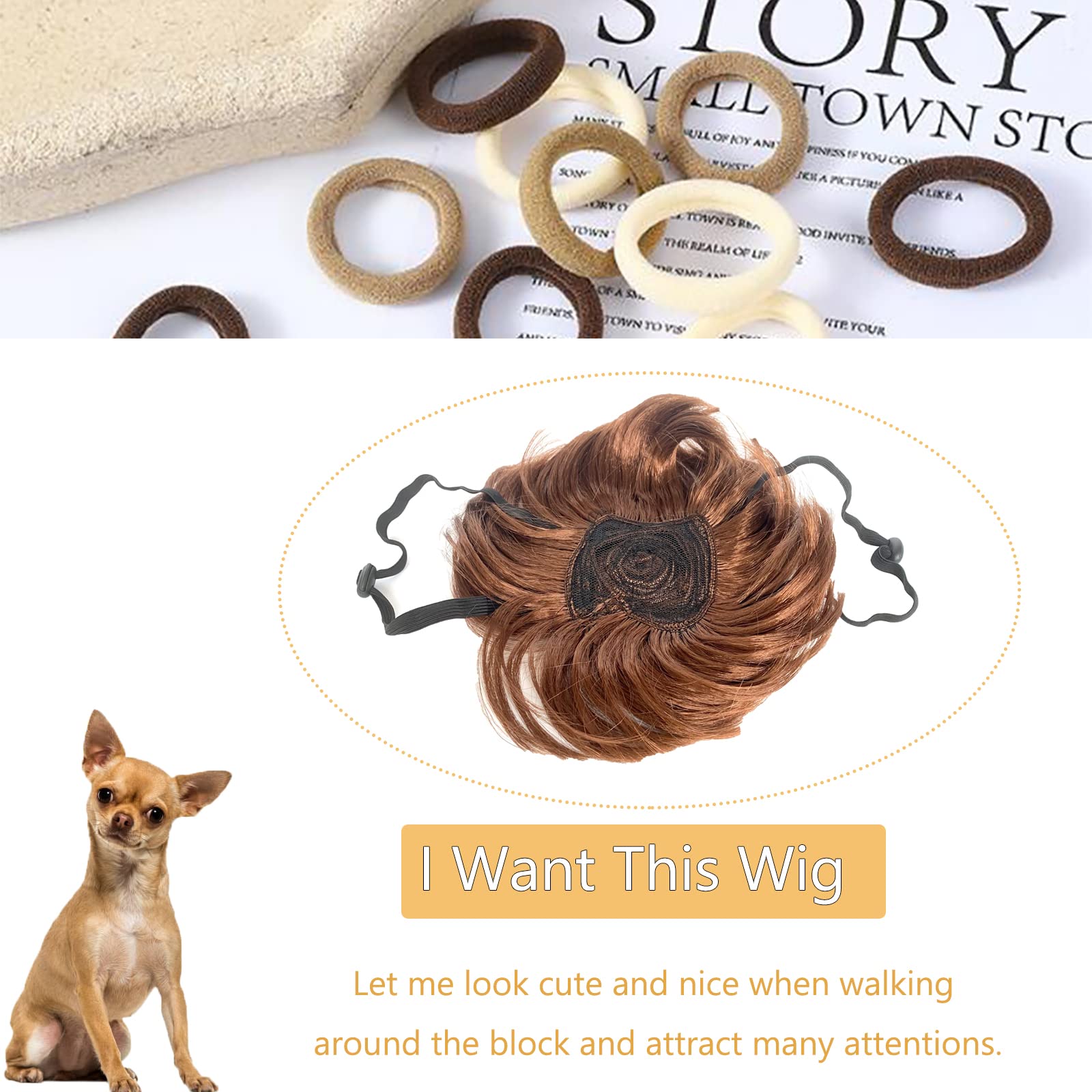 Dog Wig Pet Costumes, Cat Costume Synthetic Accessories Small Dog Headwear For Halloween Christmas Eve Festival Party Decor, Hea