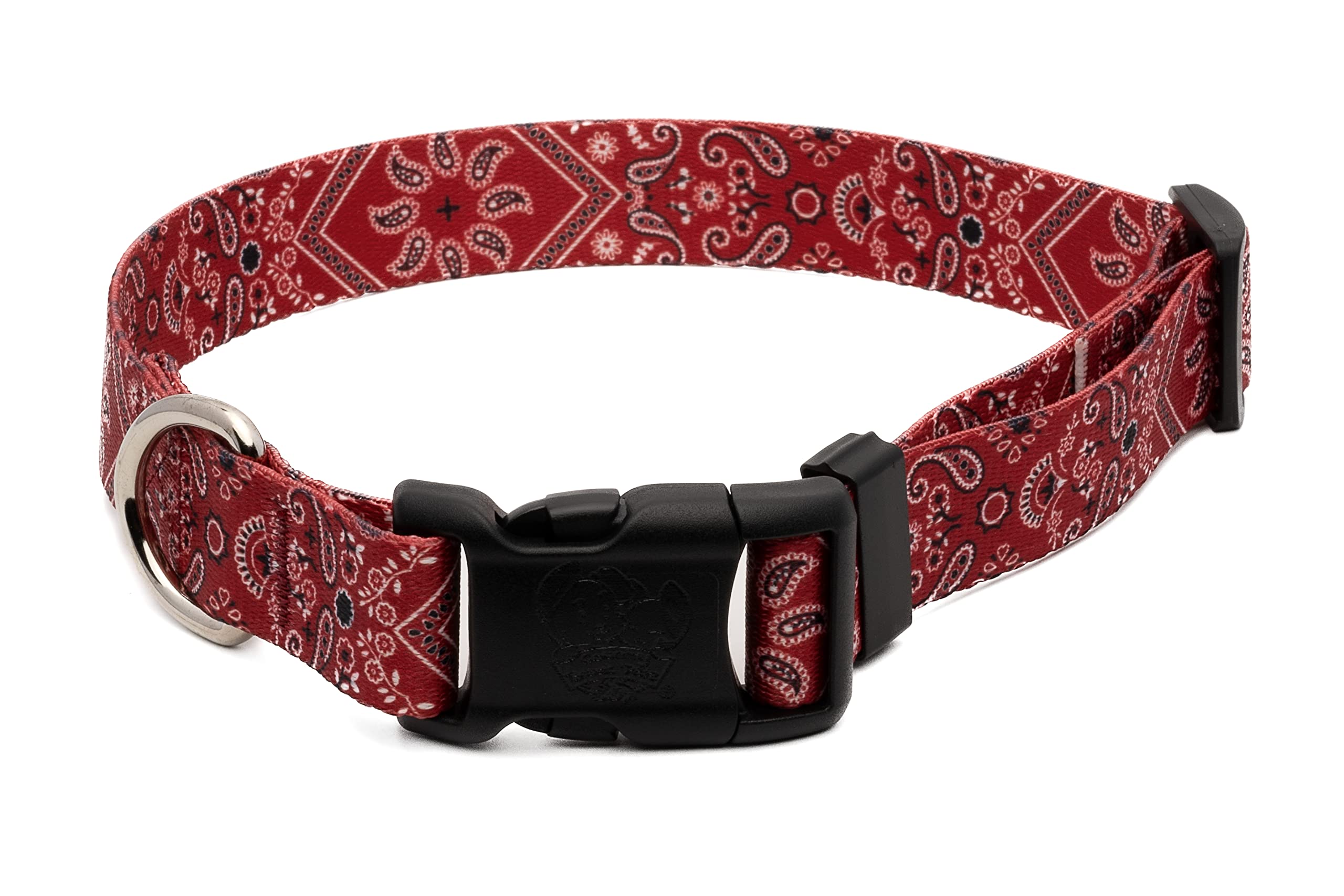 Country Brook Petz - Deluxe Red Bandana Dog Collar - Made In The U.S.A. - Country And Western Collection Featuring Rustic Design