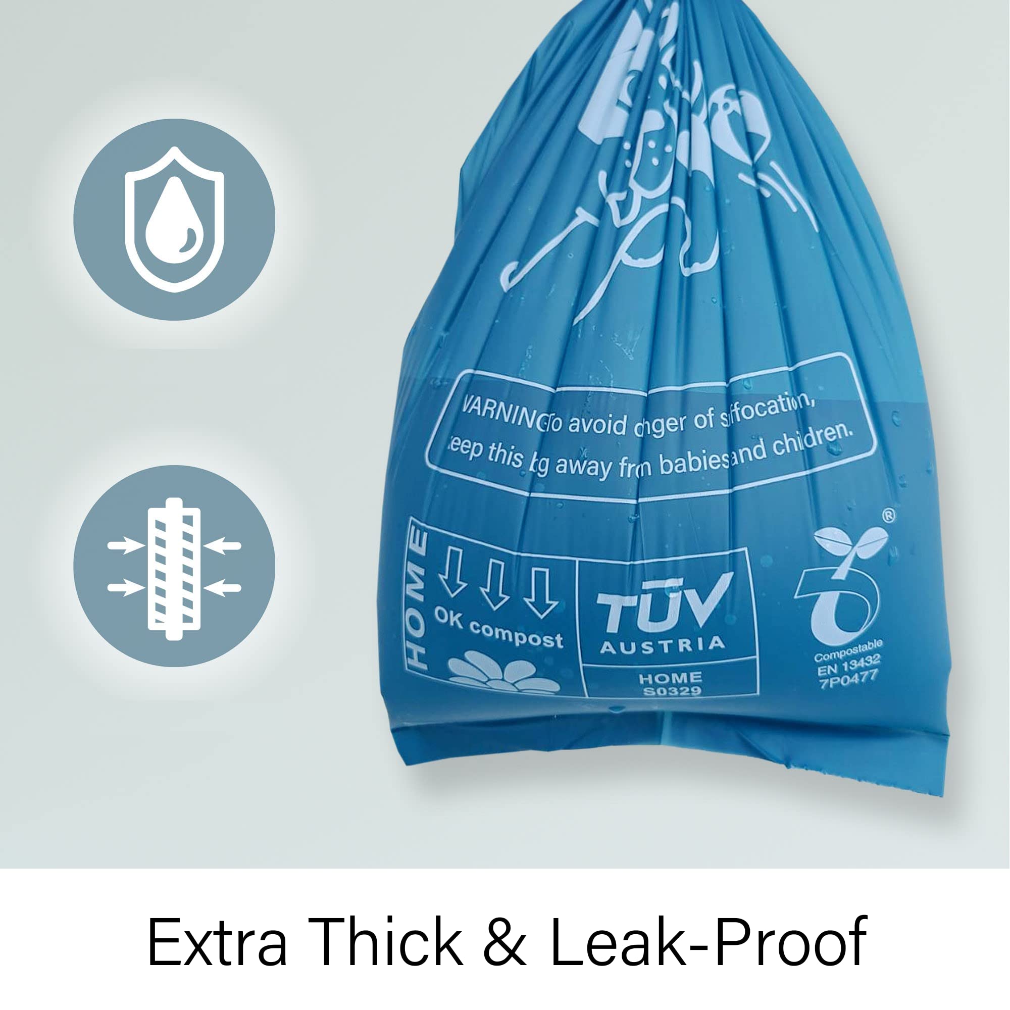 Heart of Tafiti Dog Poop Bags with Handles, Dog Poop Bags Rolls-252 Counts, Doggie Poop Bags, Dog Waste Bags, Certified Composta