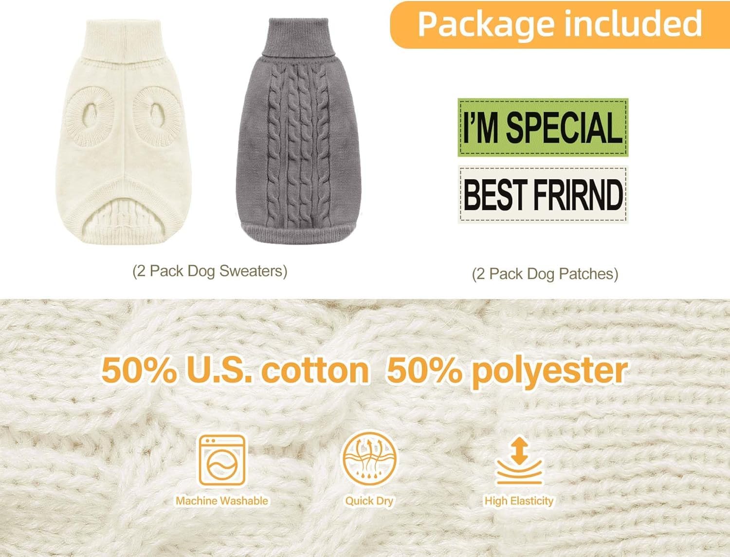 Roseelk 2 Pack Dog Sweaters For Small Dogs - Puppy Medium Warm Clothes In Winter, Turtleneck Pullover Design For Boy Girl Pet, Doggie, Cat, Kitten Chihuahua Bulldog Pug Beagles (2Xl, Grey, Pink)