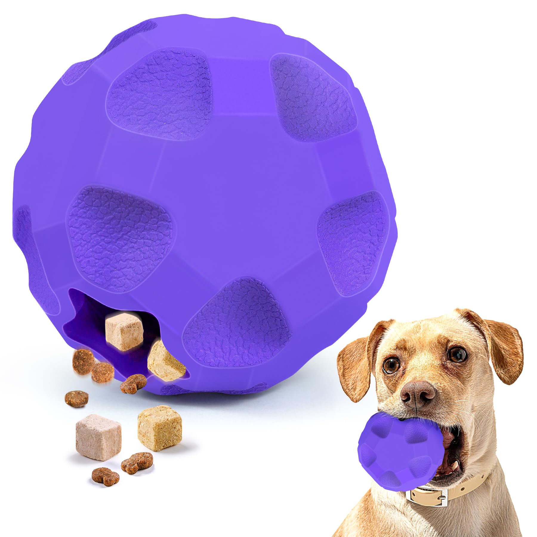 TROUSKAIG Durable Dog Balls, Dog Puzzle Toy for Boredom, Dogs Enrichment Toy, Interactive Treat Dispensing Balls for Large Dogs 