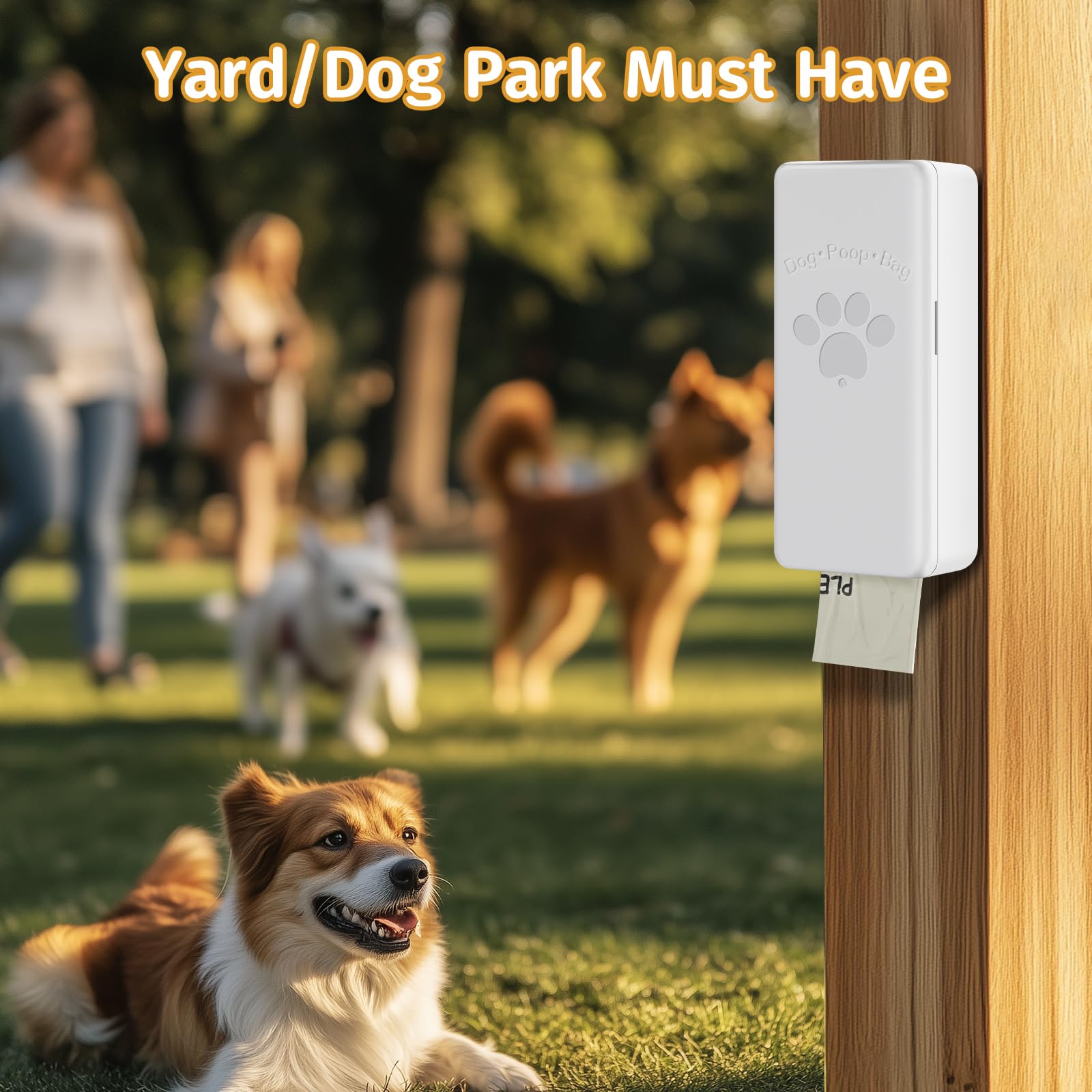 Qeerable Dog Poop Bag Dispenser, Wall-Mounted Dog Bag Dispenser Outdoor Or Indoor For Doggy And Pets, White Dog Poop Bag Holder