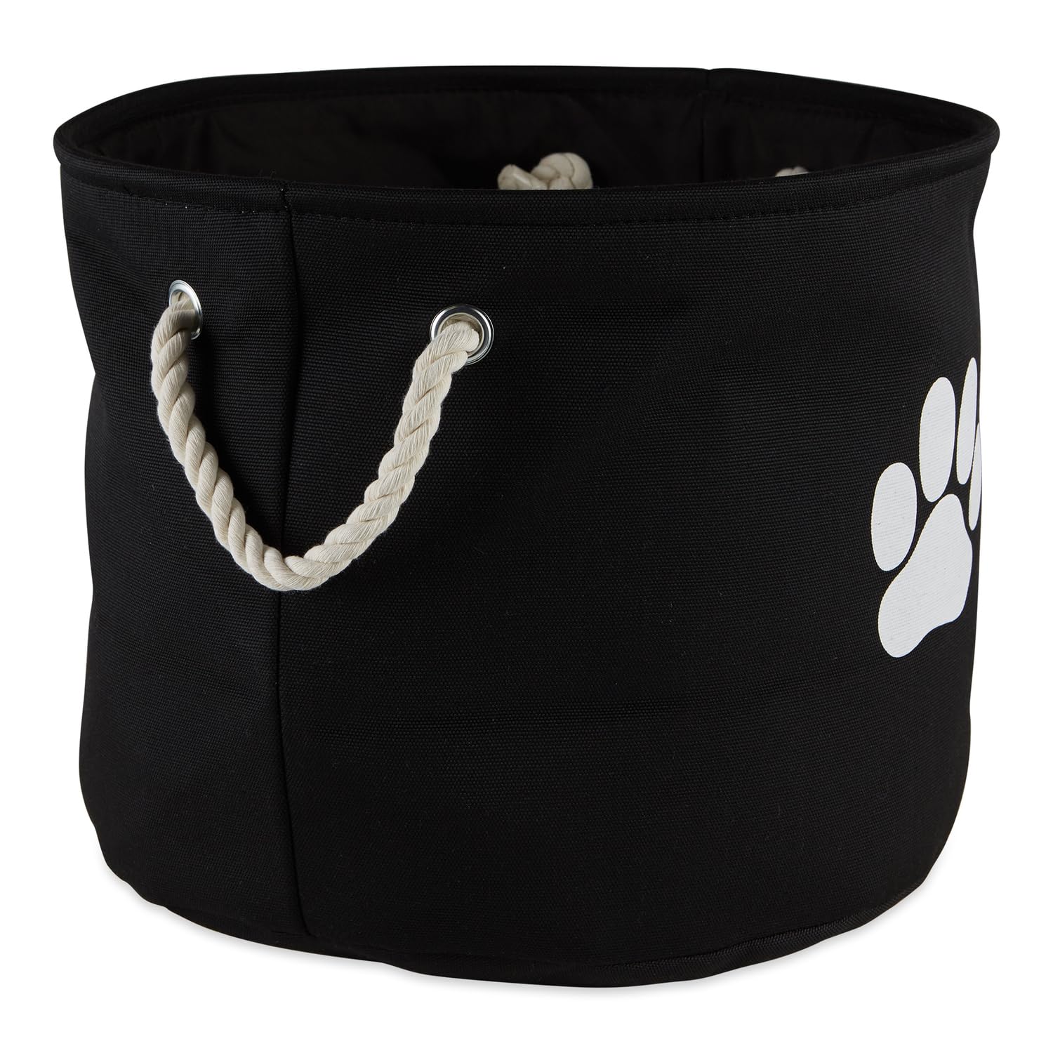 Bone Dry Pet Storage Collection Collapsible Bin, Black, Medium Round