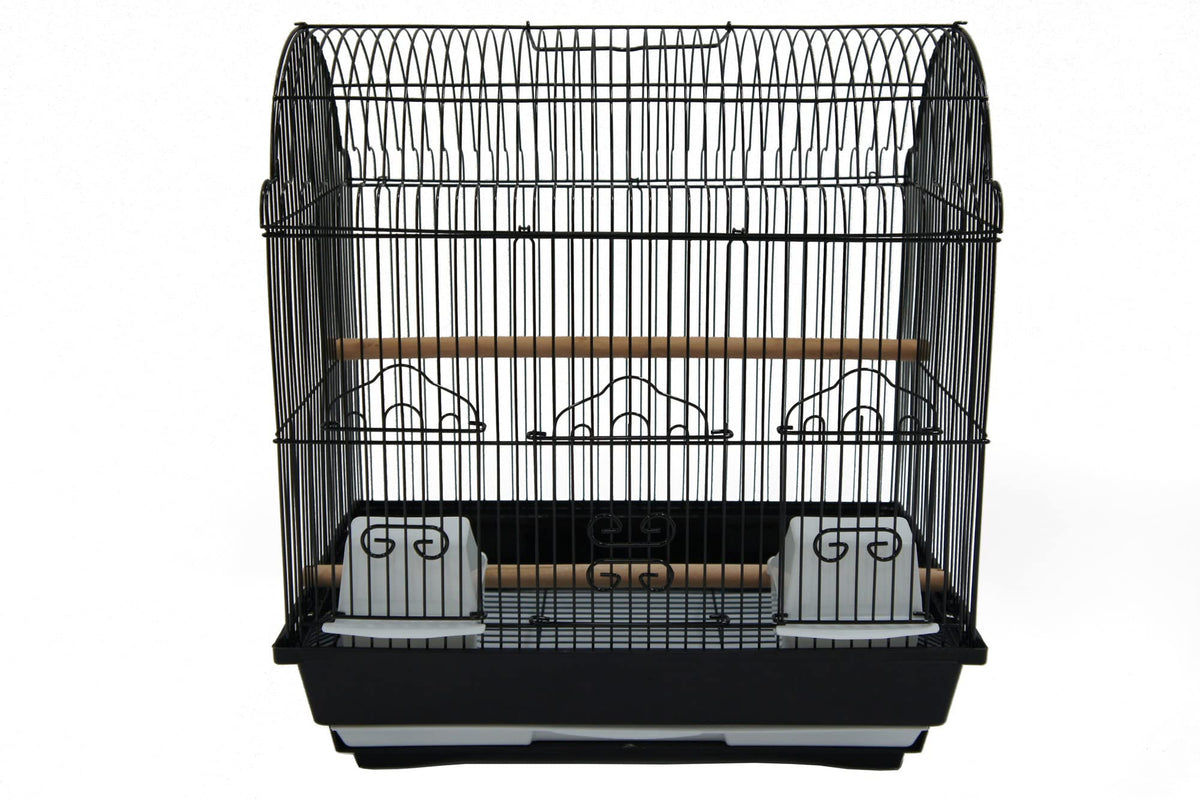 YML A1784 Bar Spacing Barn Top Bird Cage, Black
