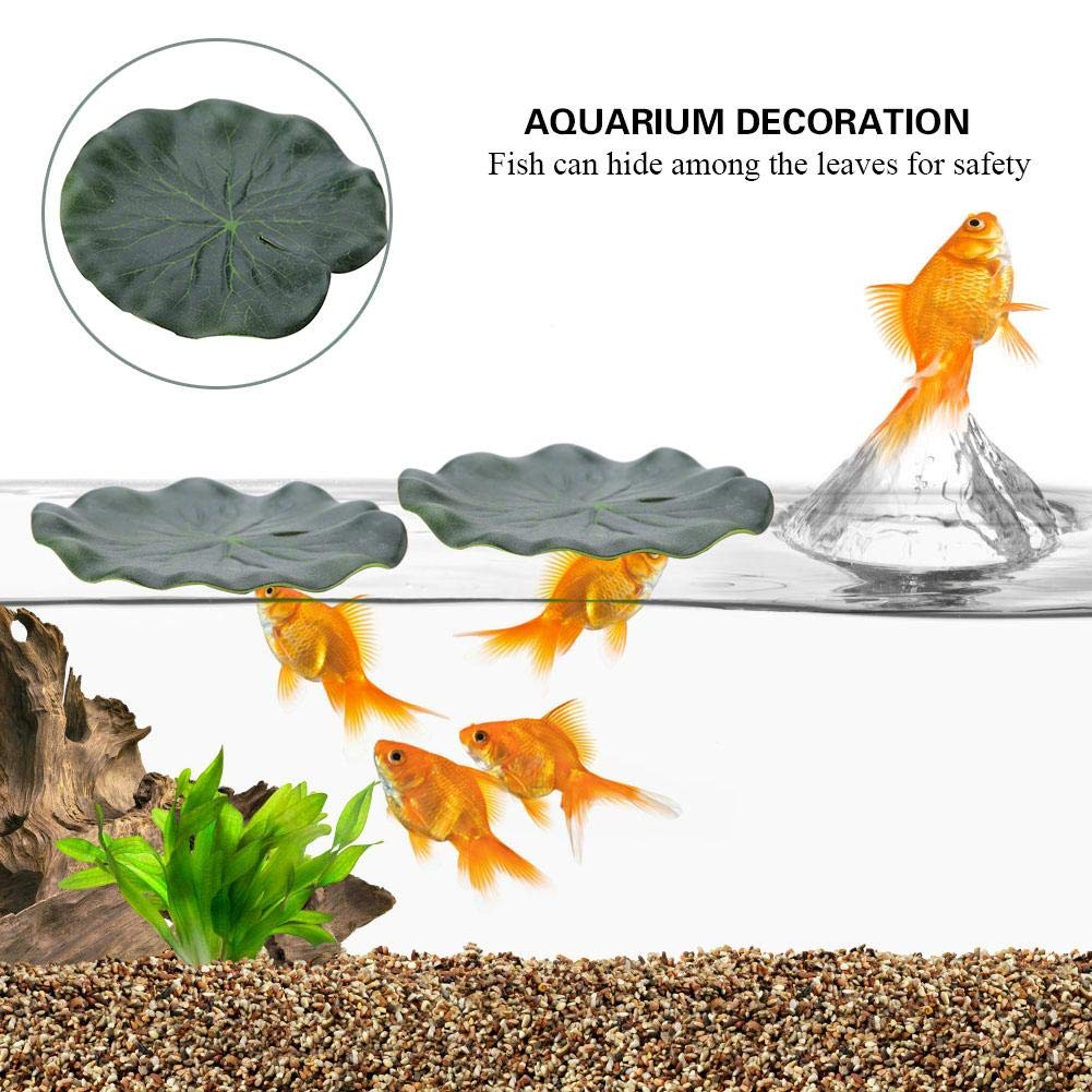 HEEPDD 10Pcs Artificial Lily Pads, Simulation Floating Lotus Leaves Water Landscape Decoration for Pond Fish Pool Patio Fountain
