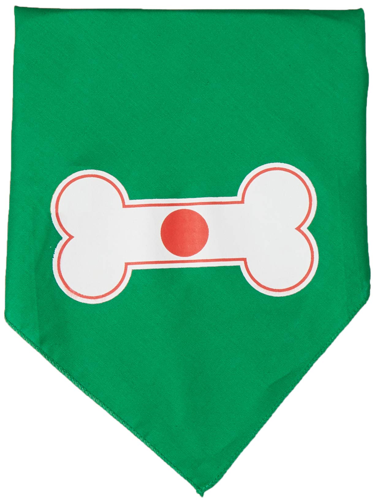 Pet and Dog Bandana Screen Printed, &quot;Bone Shaped Flag Japan&quot; Emerald Green Small