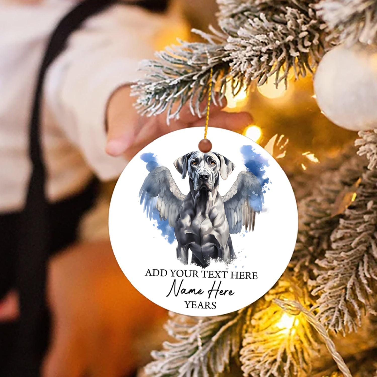 Great Dane Dog Memorial Christmas Ornament, Personalized Great Dane Dog Angel Ornament Keepsake, Great Dane Dog Loss Gifts, Customized Great Dane Dog Ornament With Name, Dog Mom Dog Dad Xmas Gifts