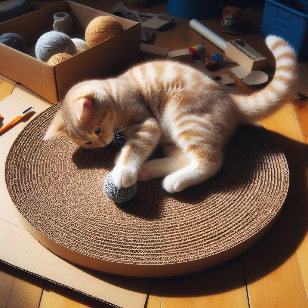 ShioSel - Cat Scratch Pads Round, Cat Scratcher Cardboards, Refill, Replacement, Insert - 3 Pack