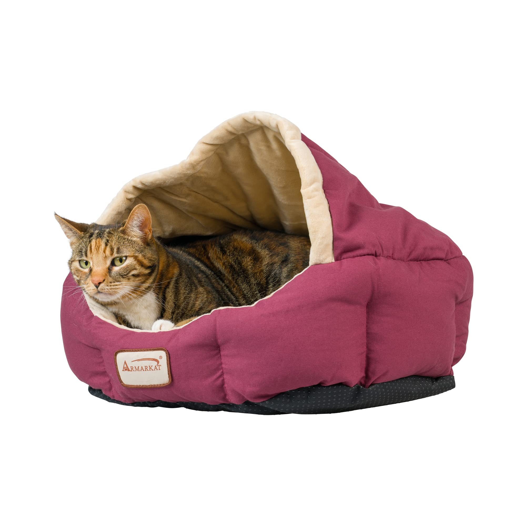 Armarkat Cat Bed 18-Inch Long C08HJH/MH, Burgundy and Beige