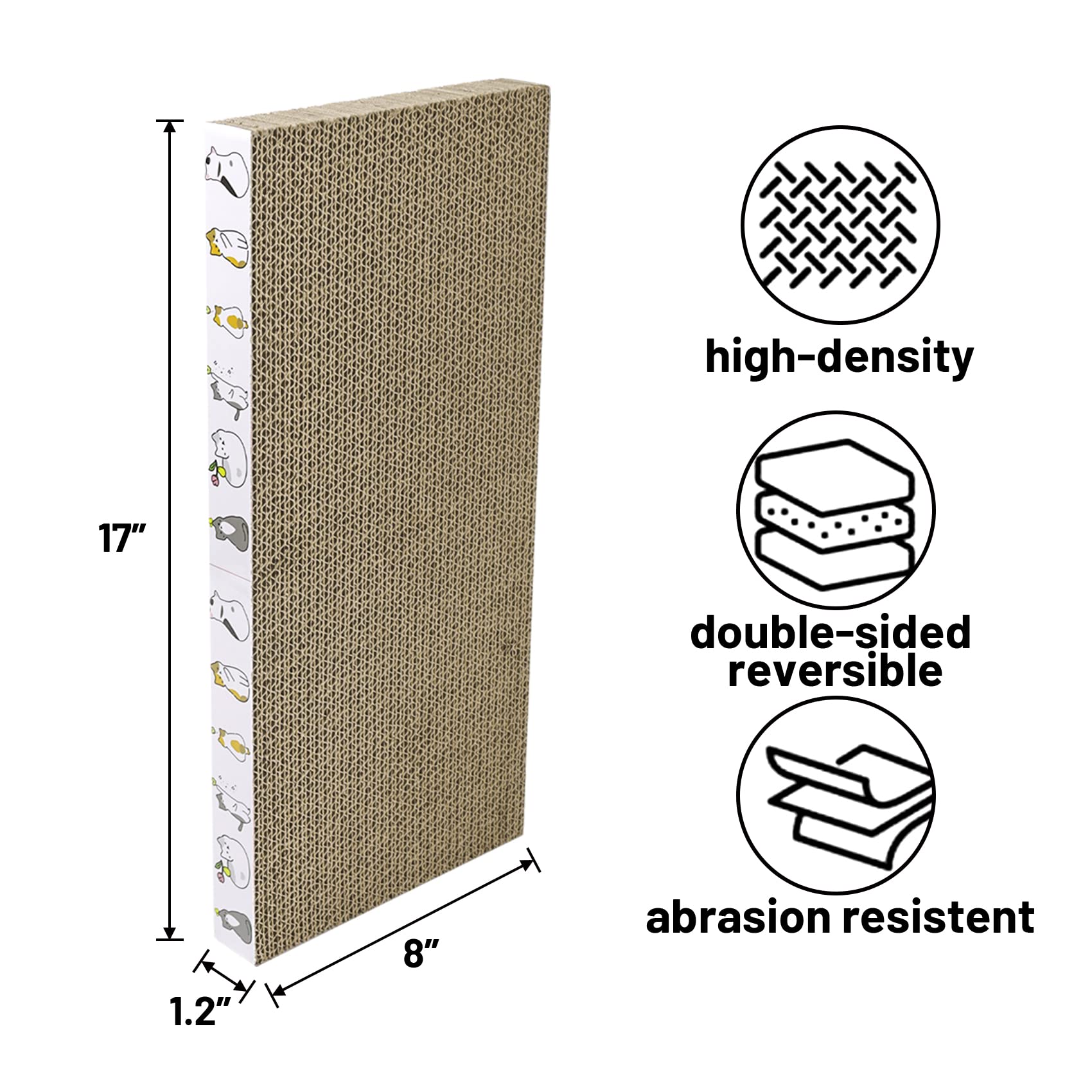 Patiencet Cat Scratcher Cardboard 3 Pcs Cat Scratch Pad Reversible Scratcher Texture Design Durable Cat Scratching Pad