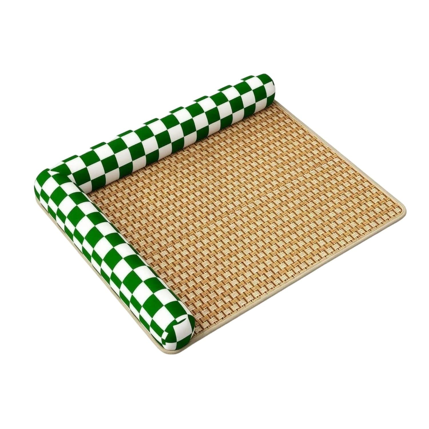 Breathable Pet Cooling Mat with Raised Edge AntiSlip Cat Cooling Bed Cushioned Pet Bed with Nonskid Bottom Supportive for Cats,