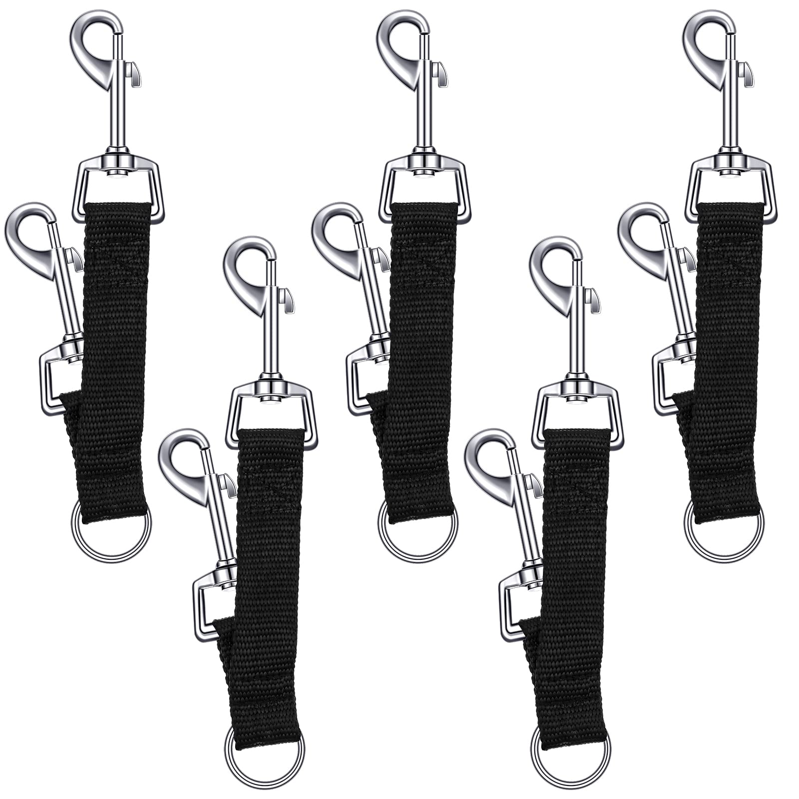 Frienda 5 Pcs Braided Poly Collar Backup Dog Collar Clip Double Ended Nylon Dog Connector Strap Collar Backup Clip Safety Clip f