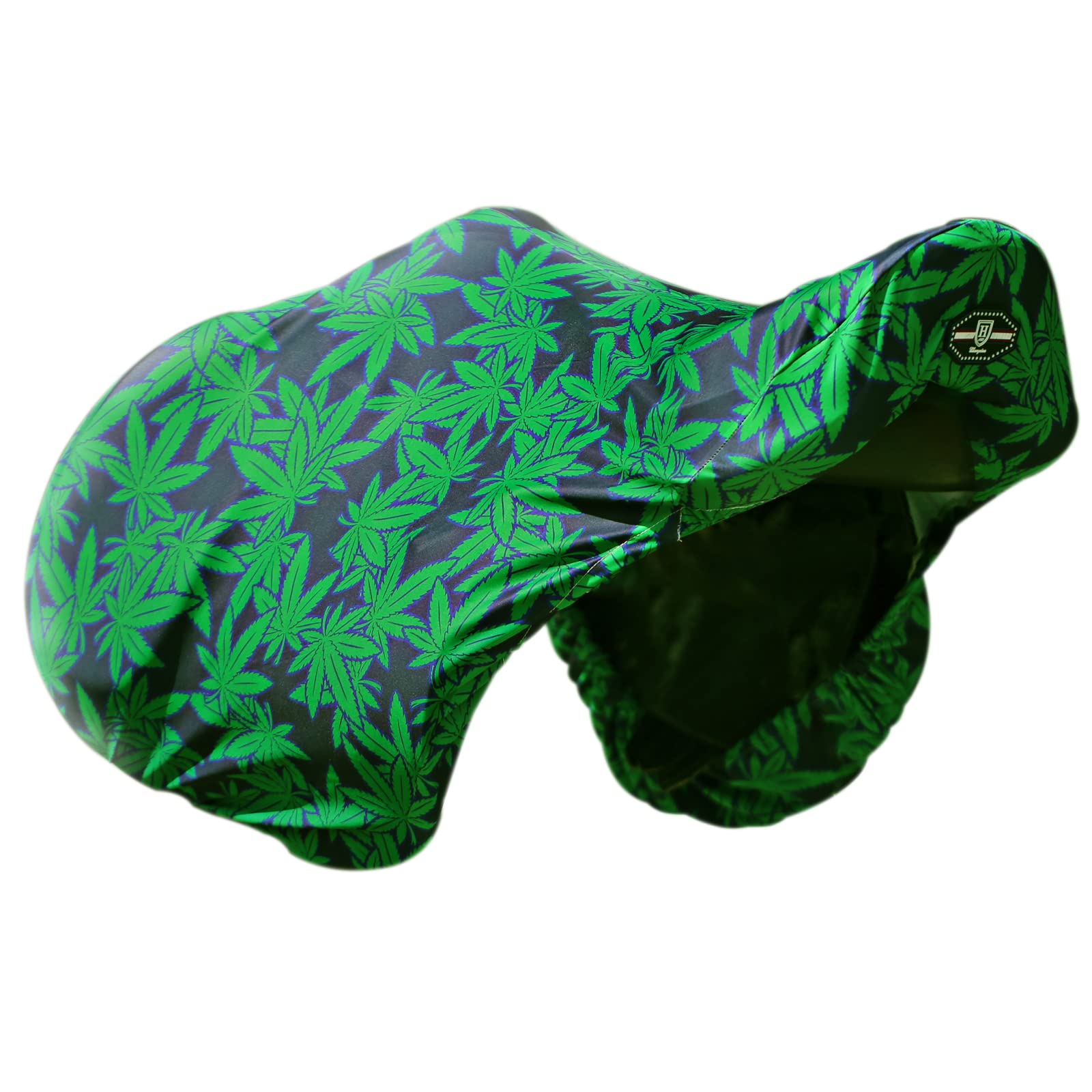 Harrison Howard Stretchy Saddle Cover Keep Saddle Scratch-And-Dust Free Multi-Prints Gp/Cc Saddle Cover-Live Leaf