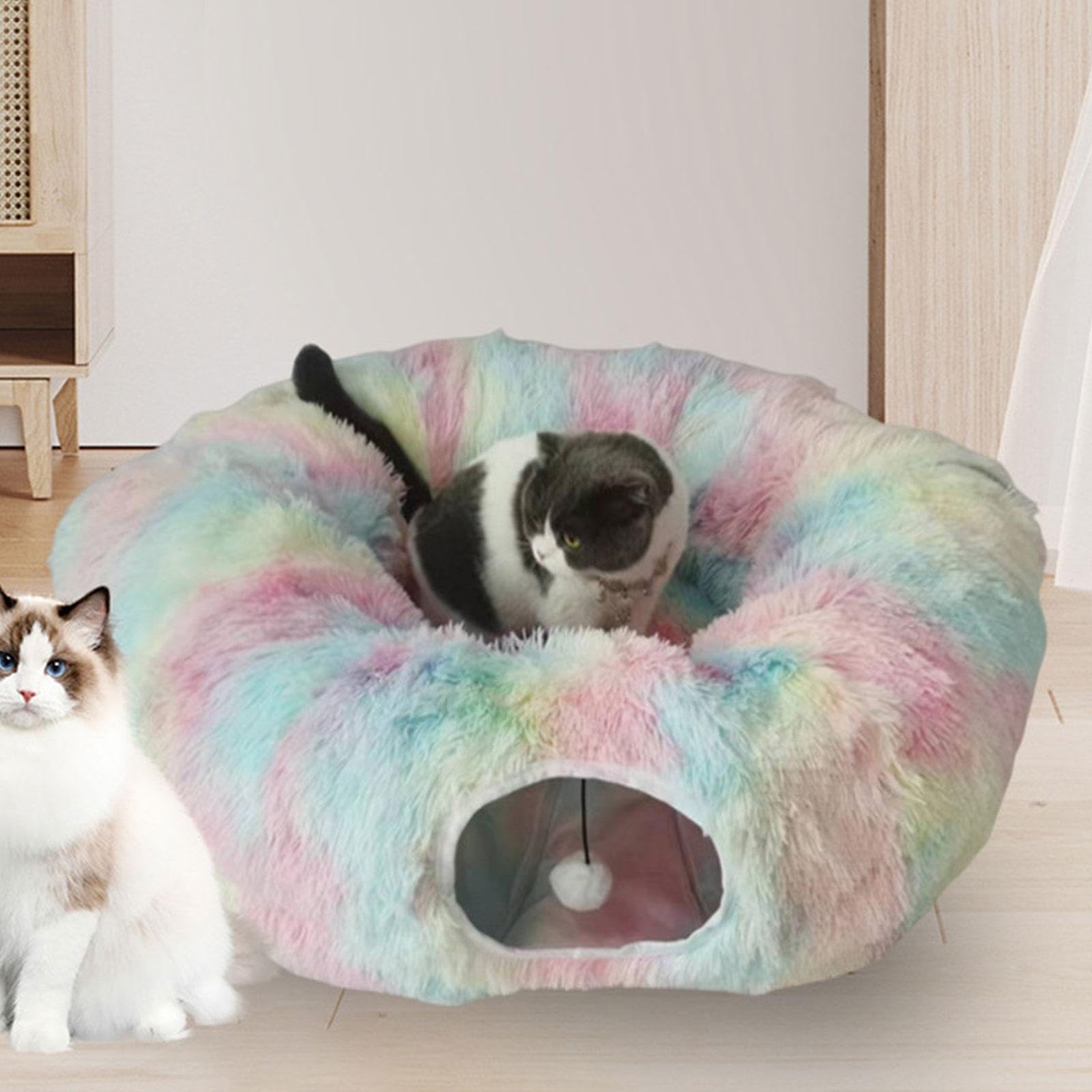 Enakshi Cat Tunnel Bed With Playing Ball Toy Interactive For Kitten Play Indoor Cats|Pet Supplies | Cat Supplies | Beds