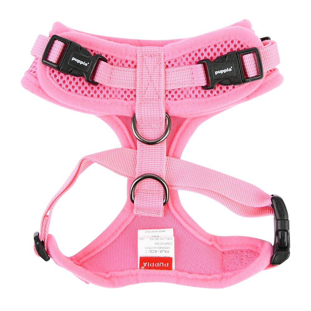 Authentic Puppia Ritefit Harness With Adjustable Neck, Pink, Large