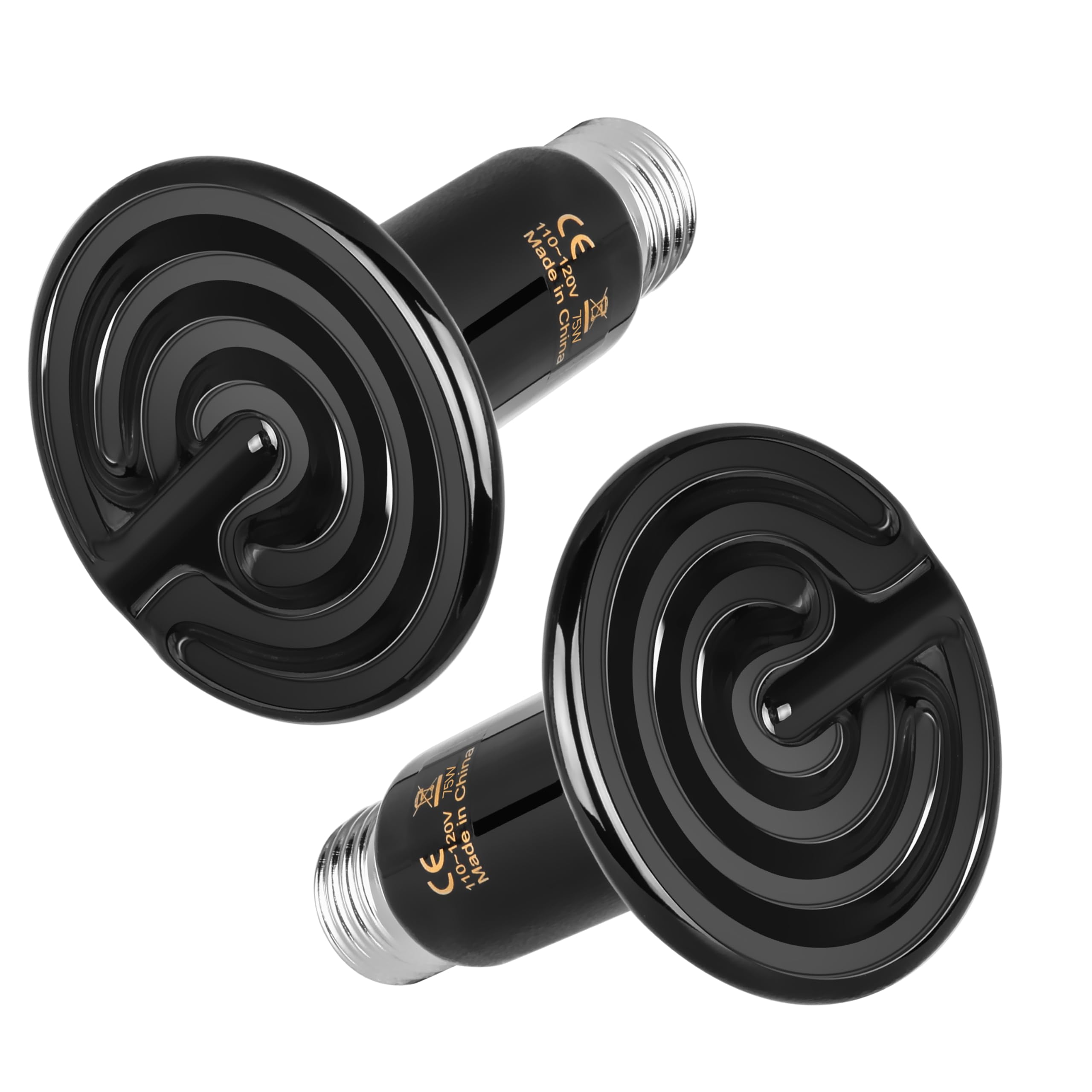 HealSmart 75W Reptile Heat Lamp Ceramic Heat Emitter, No Light Emitting Heat Bulbs, Suitable for Snake/Lizard/Spider, Plant Grow