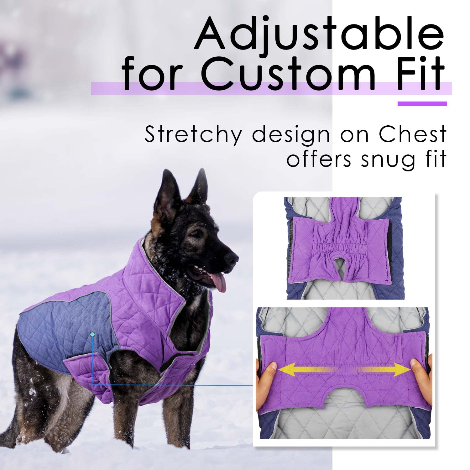 Thinkpet Dog Cold Weather Coats - Cozy Waterproof Windproof Reversible Winter Dog Jacket, Thick Padded Warm Coat Reflective Vest Clothes For Puppy Small Medium Large Dogs