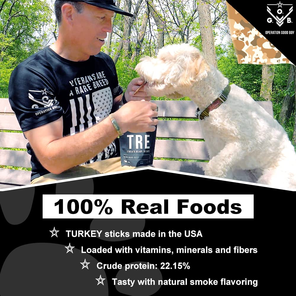 Operation Good Boy Dog Treats - Turkey Sticks Ruck Up Rounds | Natural, Farm-Raised Meat - Vet-Formulated AAFCO Approved Ingredi