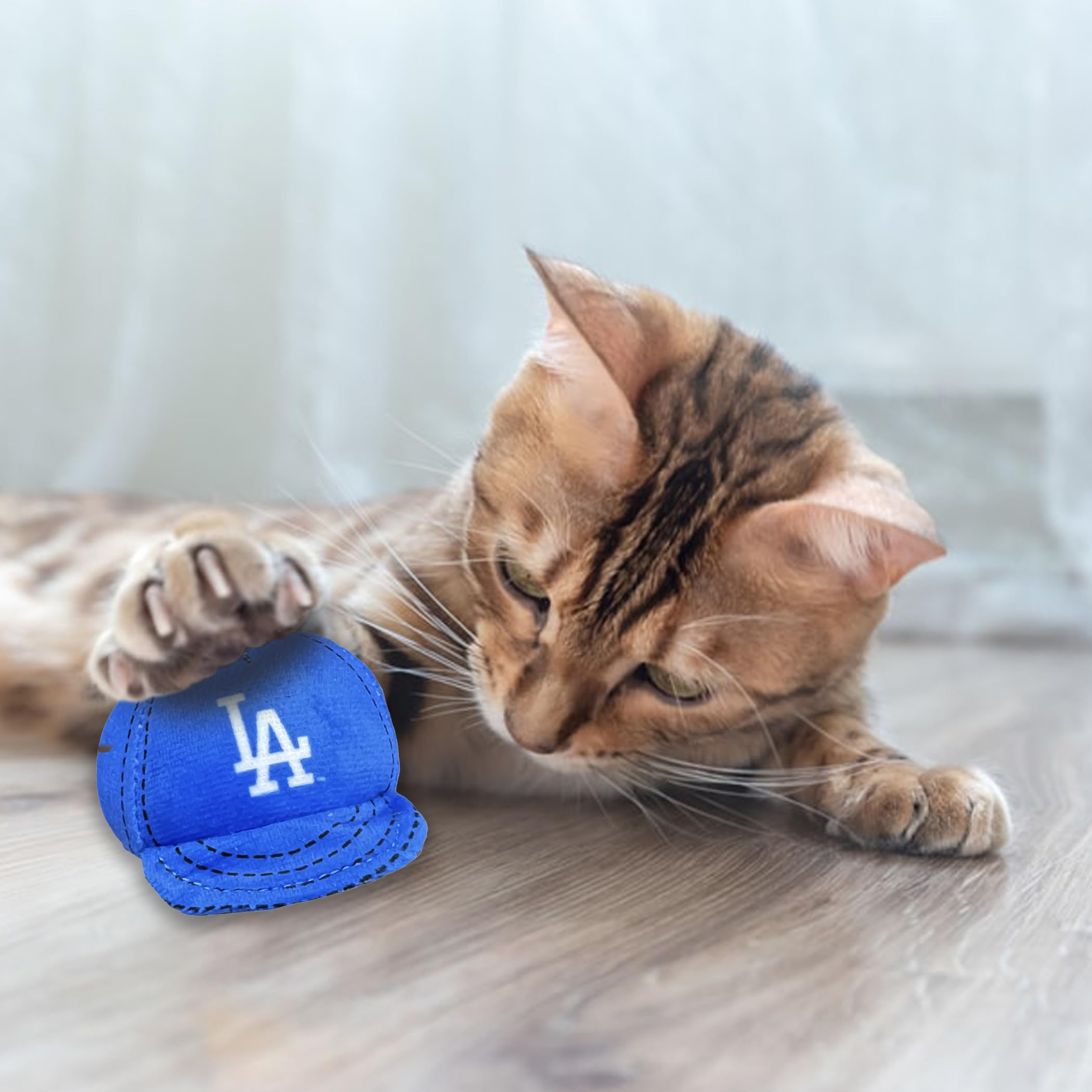 Best Plush Cat Toy Mlb Los Angeles Dodgers Complete Set Of 3 Piece Cat Toys Filled With Fresh Catnip. Inc: 1 Baseball Cap Cat To