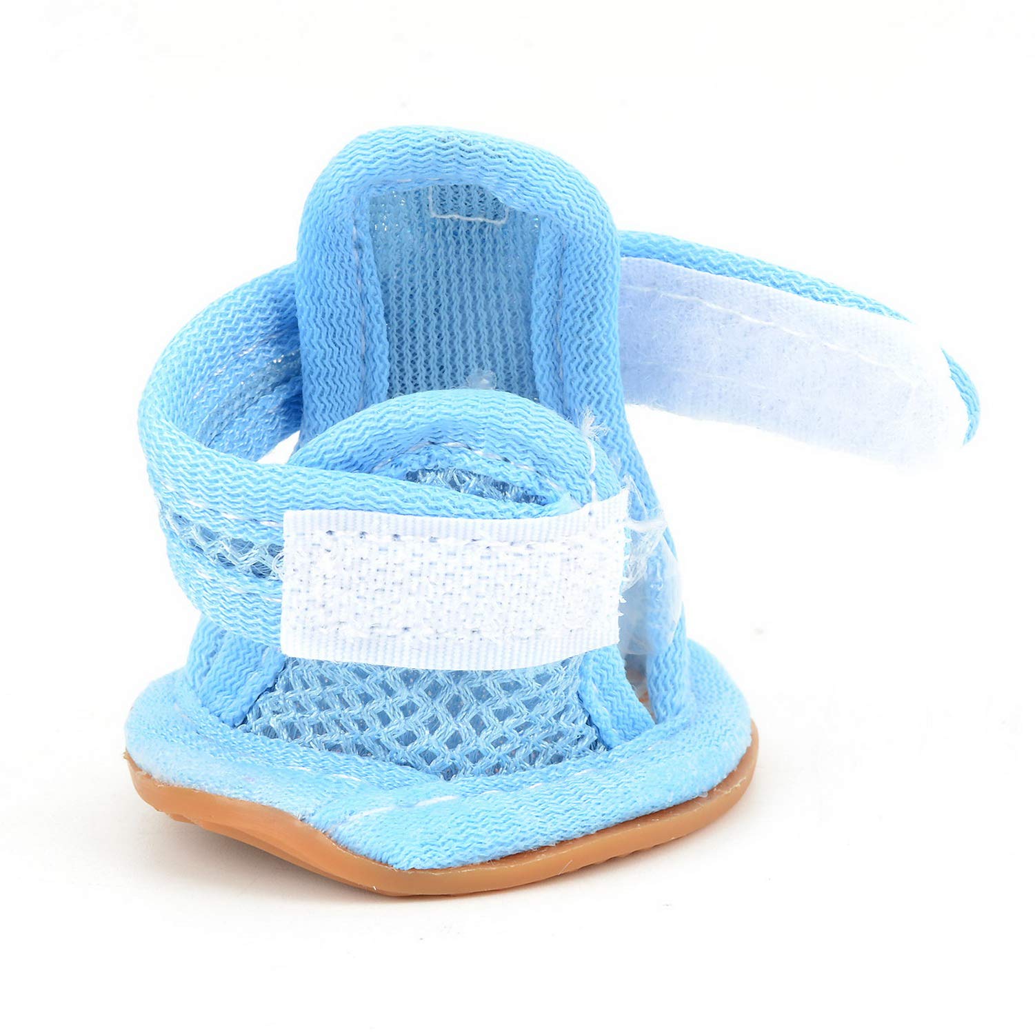 Zunea Summer Dog Shoes For Hot Pavement Breathable Mesh Sandals Puppy Anti Slip Paw Protectors Adjustable Reflective For Boys Girls Pet Small Dog Cat Chihuahua Blue 3#