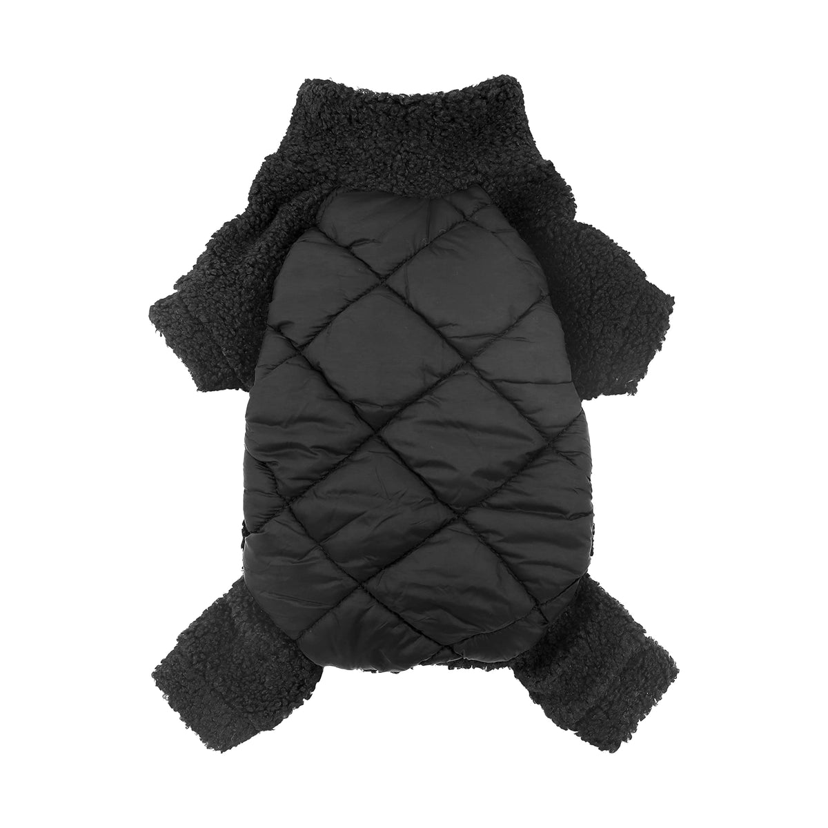 Fitwarm Dog Turtleneck Puffer Pajamas, Winter Sweater, Dog Clothes For Small Dogs Boy Girl, Pet Coat, Cat Apparel, Black, Xxl