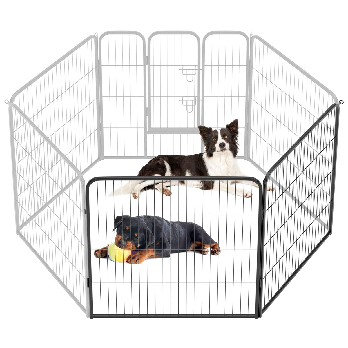 Bestpet Dog Playpen Indoor 32 Inch Height 2 Panels Dog Pen For Medium And Large Dogs, Exercise Pen Pet Dog Fence With Doors Pet 