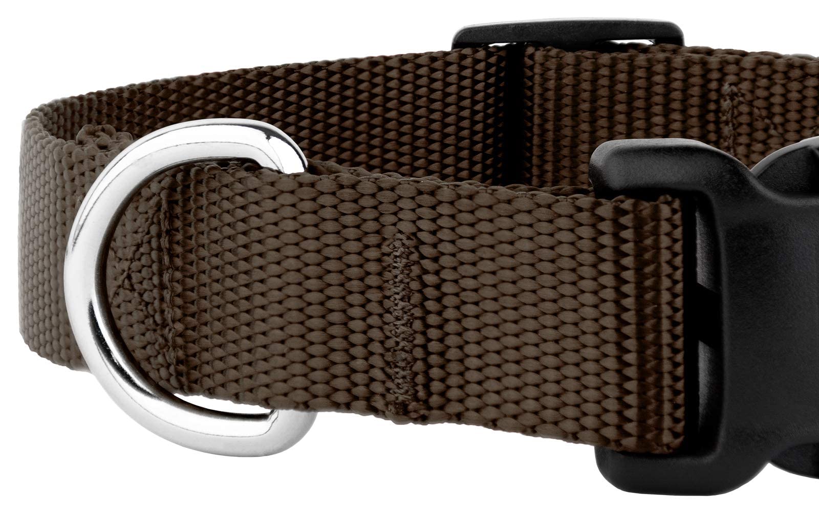 Country Brook Petz - 30+ Vibrant Colors - American Made Deluxe Nylon Dog Collar With Buckle (Mini, 3/8 Inch Wide, Brown)