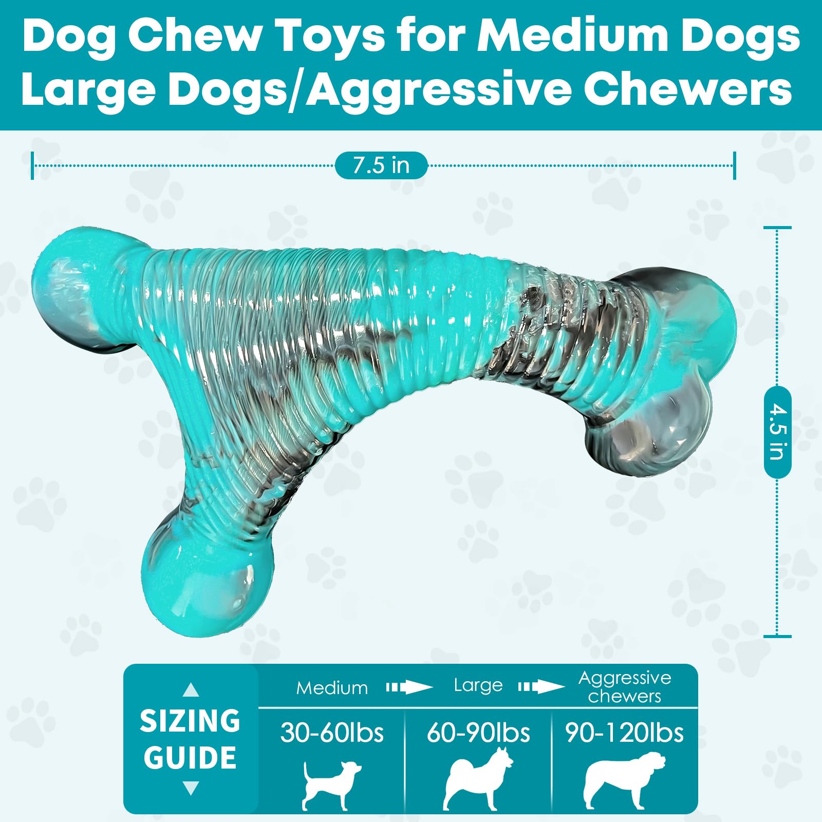 Fuufome Dog Chew Toy For Aggressive Chewers, Indestructible Tough Dog Toys For Large/Medium/Super Chewer Dogs