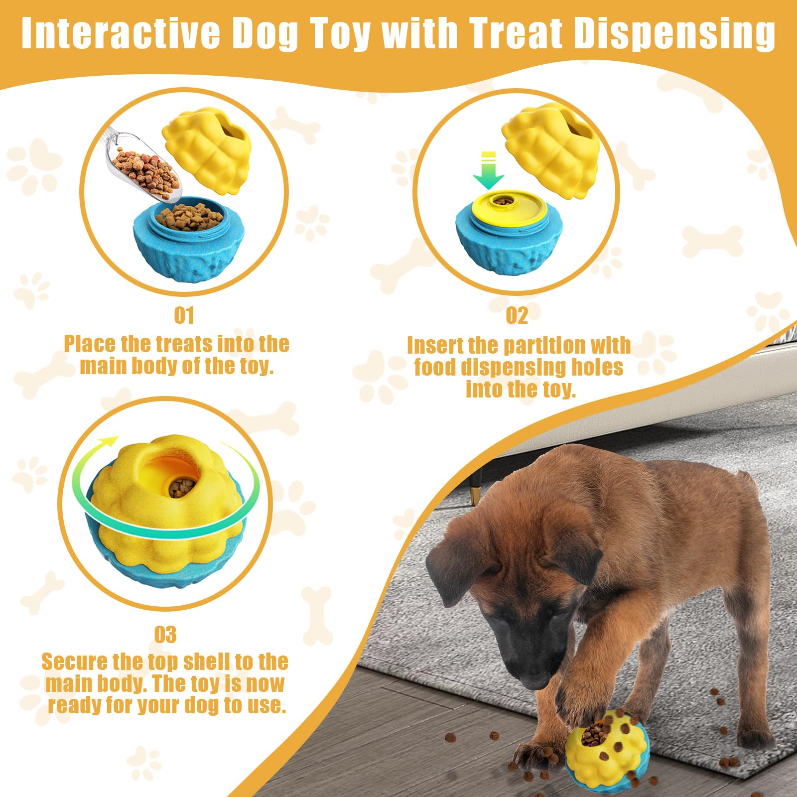 YZHDUXIU Interactive Dog Toys,Dog Puzzle Toy Treat Dispensing Pet Toys Pupsicles for Dogs Large,Frozen Treat Dogs Holder (1 Pack