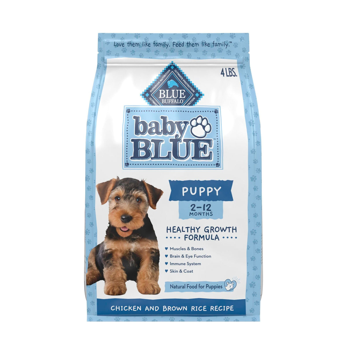 Blue Buffalo Baby Blue Natural Dry Food For Puppies, Healthy Growth Formula With Dha, Savory Chicken Recipe, 4-Lb. Bag