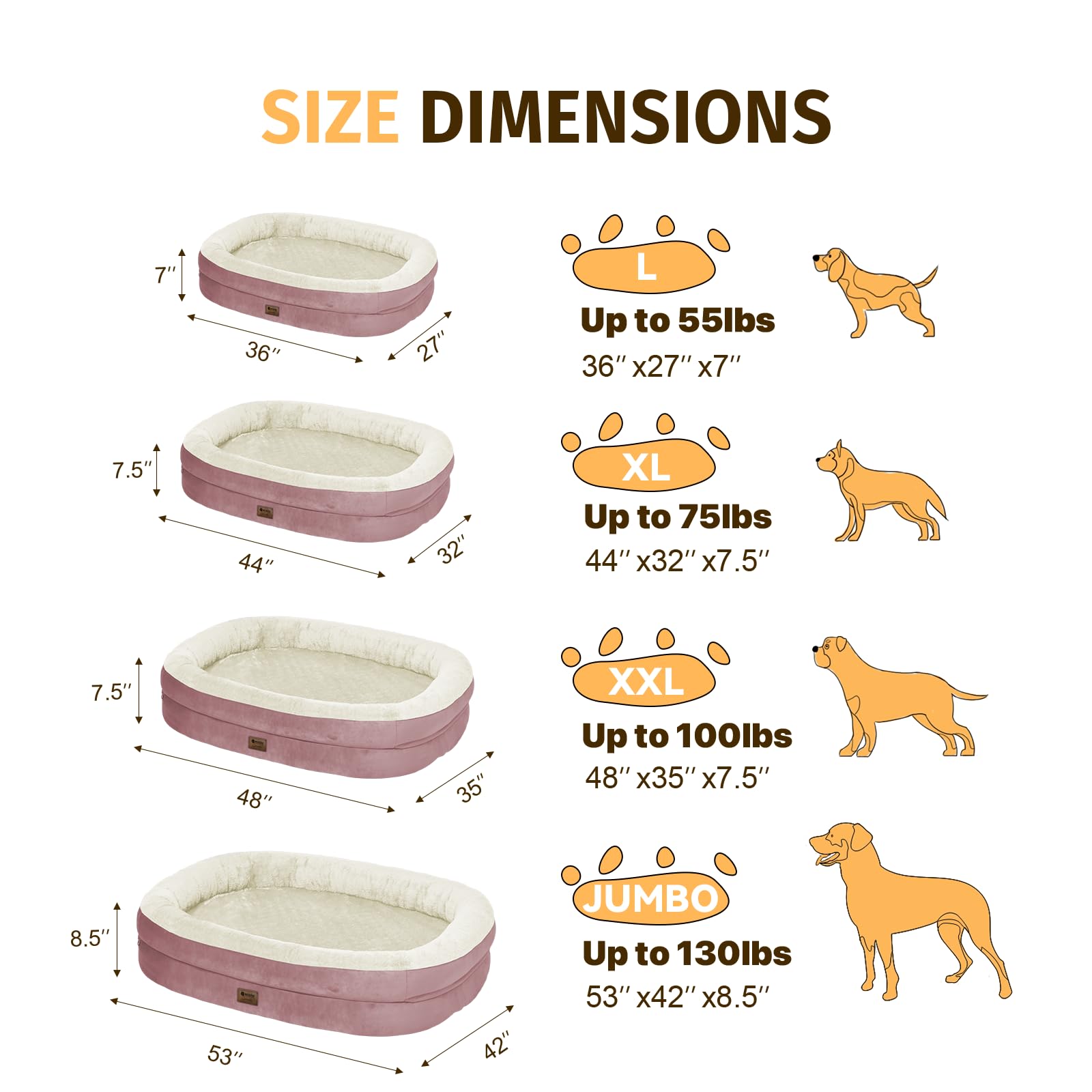 Orthopedic Waterproof Large Memory Foam Dog Bed: Washable Dog Bed With Bolsters - Xxl Orthopedic Removable Cover For Medium Larg