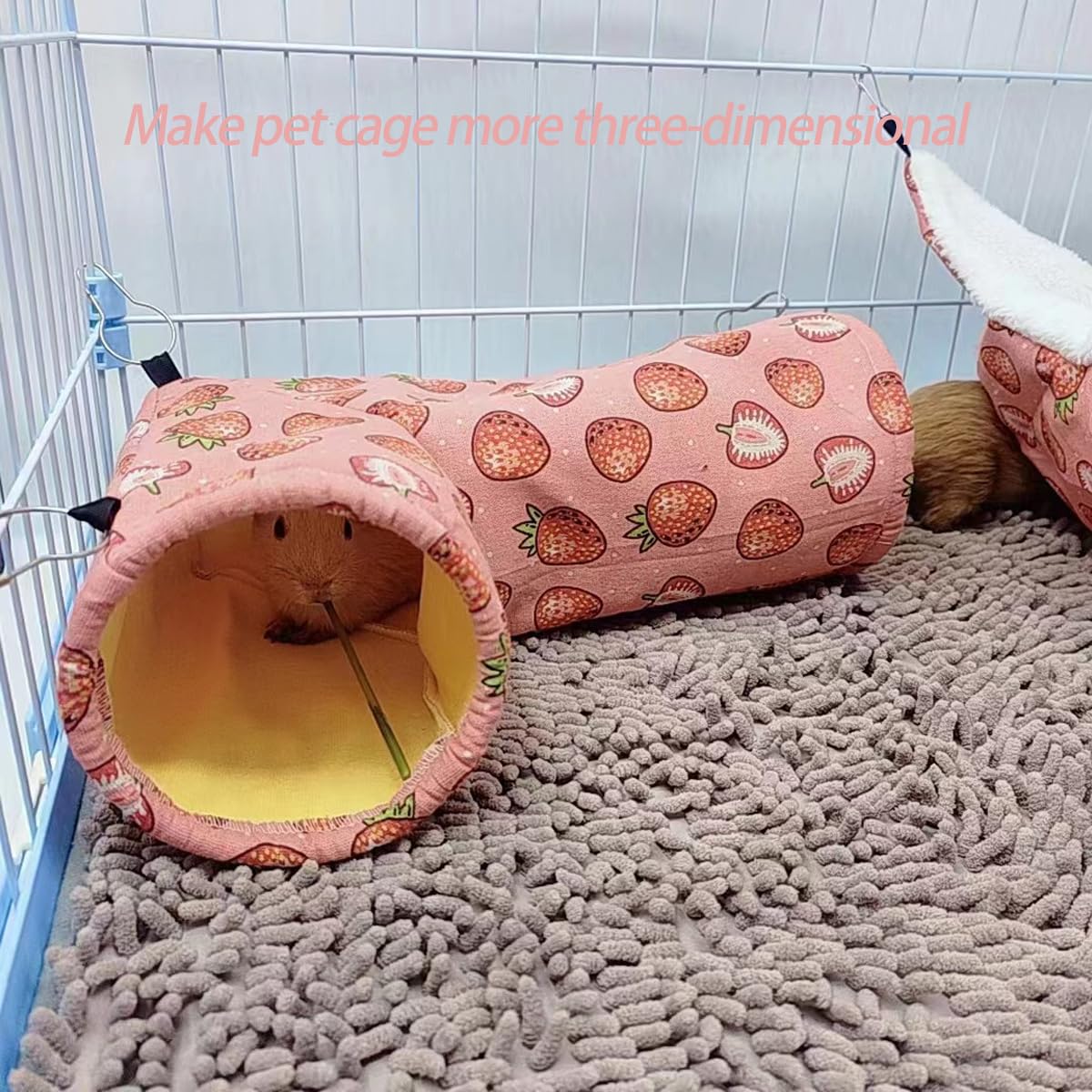 Rat Ferret Hammock Toys Cage Accessories, Guinea Pig Hideout Tunnel, Warm Bed For Rat Ferret Guinea Pig Sleep Hide And Play (3.R