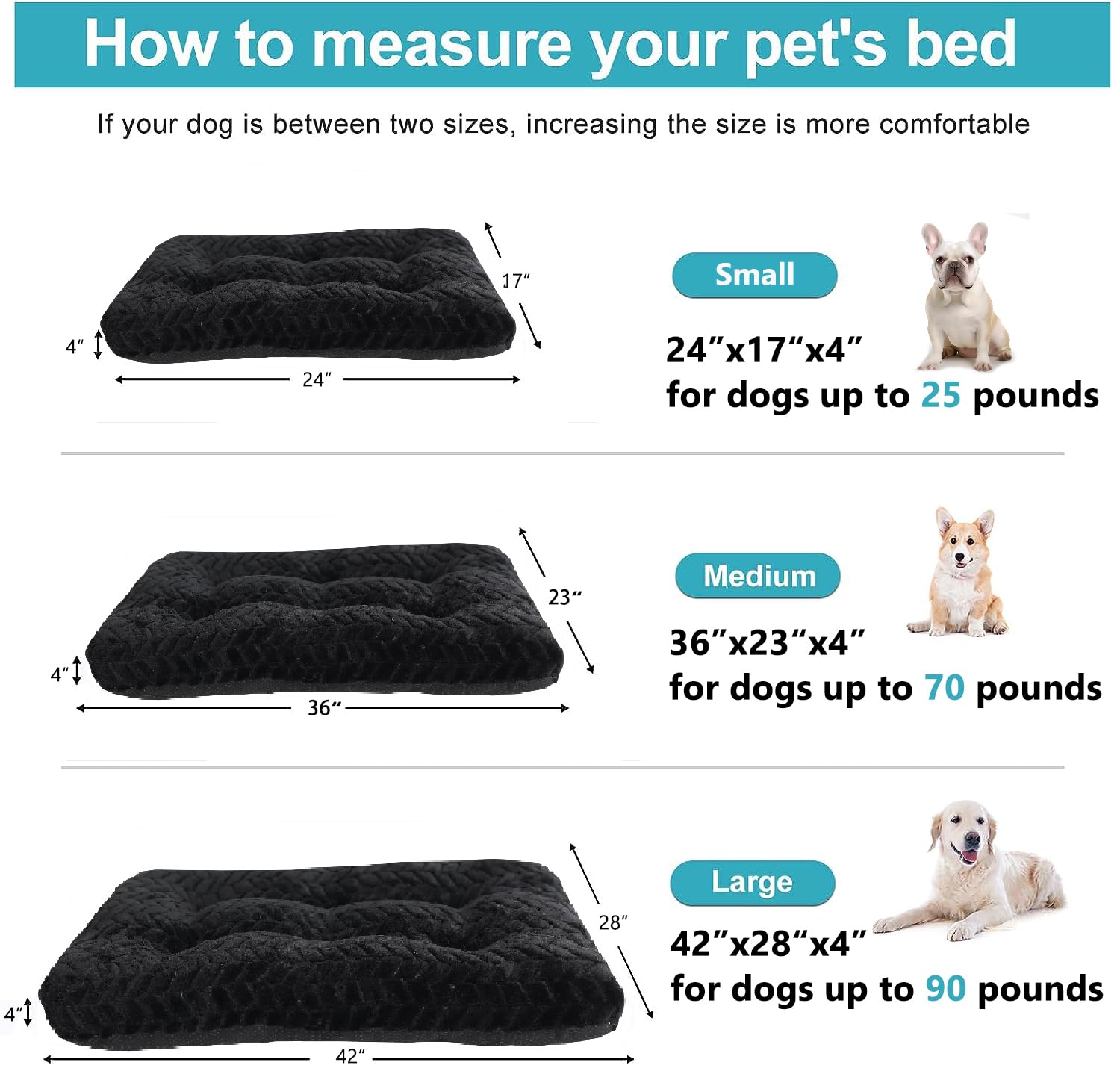Necesitar 42 Inch Crate Bed For Xlarge Dogs Washble With Anti-Slip Pet Sleeping Mat For Dog Cages Up To 90 Lbs Pet Crate Pillows
