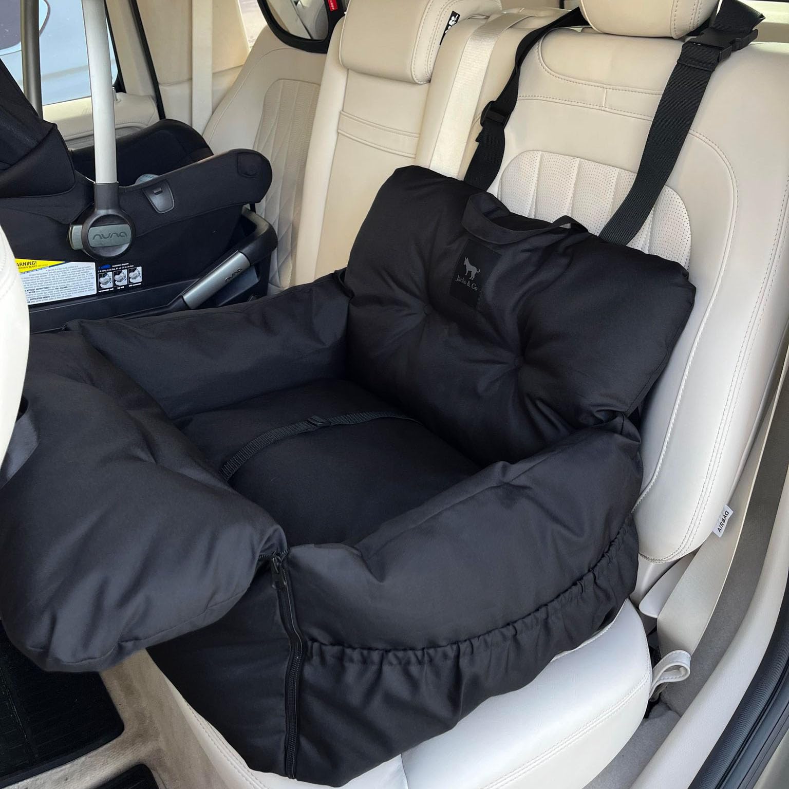 Jacko & Co - Premium Dog Car Seat & Bed For Small & Medium Dogs Up To 30Lbs, Soft Travel Bed & Carrier Bag For Pets, Puppies, Ca