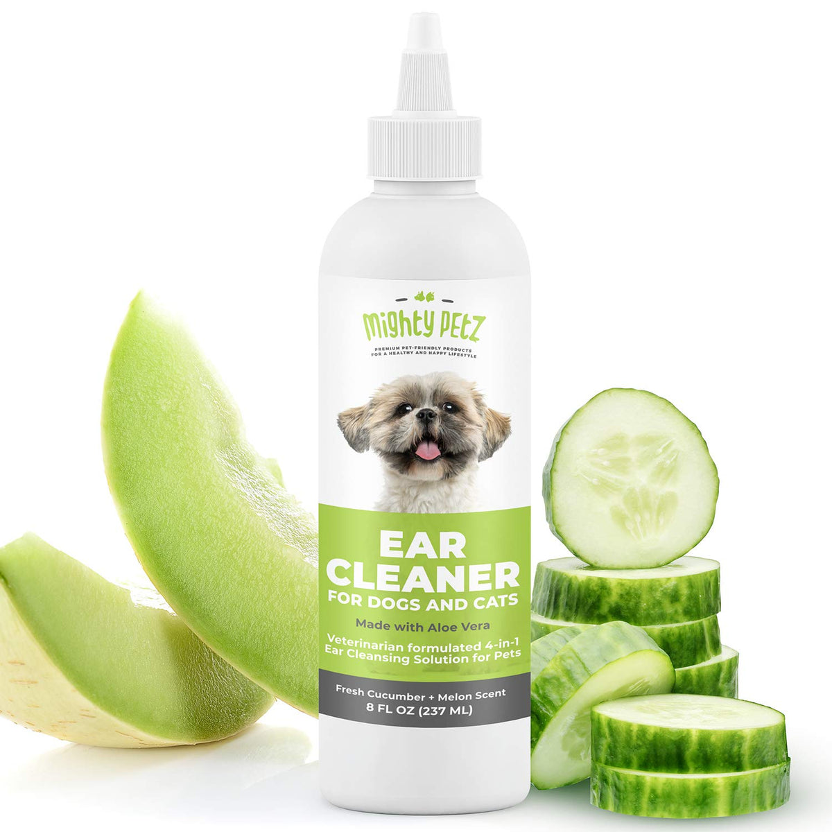 Mighty Petz Dog Ear Cleaner - Pet Ear Wash To Support Itchy, Infection Prone Ears, Yeast And Wax. Advanced & Gentle Otic Cleanin