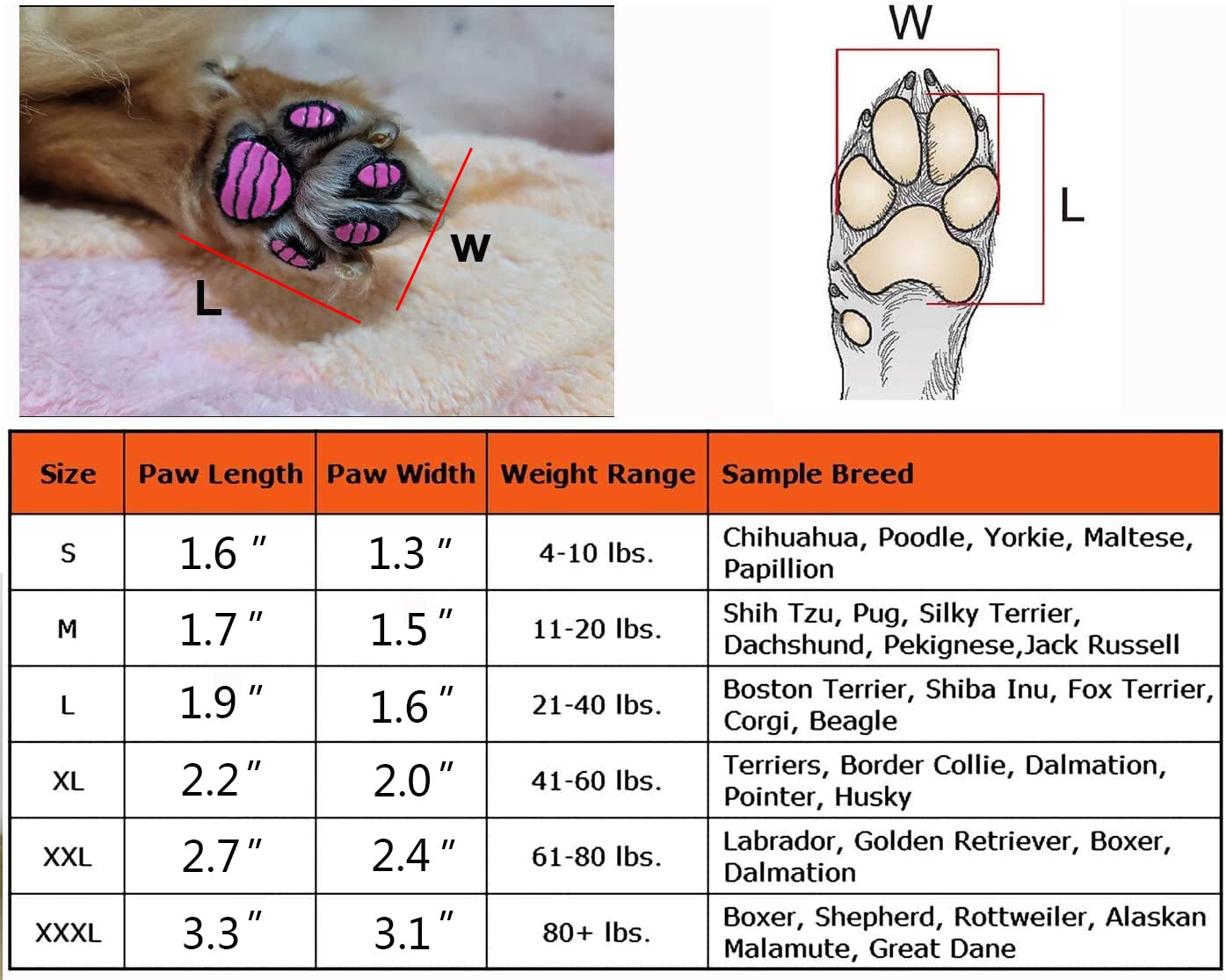 Aqumax Dog Paw Protector Anti Slip Paw Grips Traction Pads,Walk Assistant For Senior Dogs,Brace For Weak Paws Or Legs,Dog Shoes Booties Socks Replacement 24 Pads Xxxl