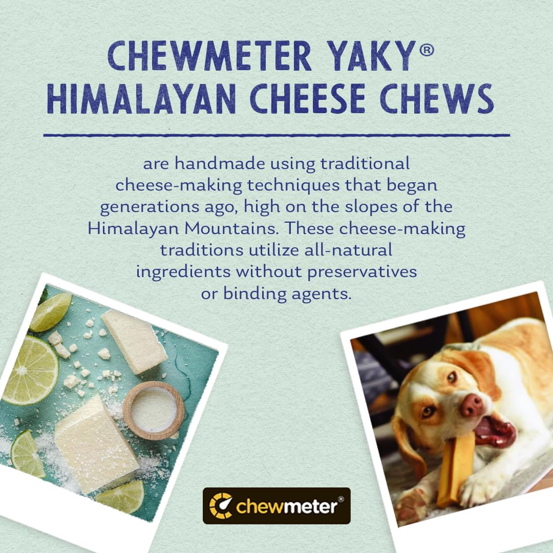 Chewmeter Himalayan Yaky Cheese Chew, 100% Natural, Long Lasting, Gluten Free, Healthy & Safe Dog Treats, Lactose & Grain Free,