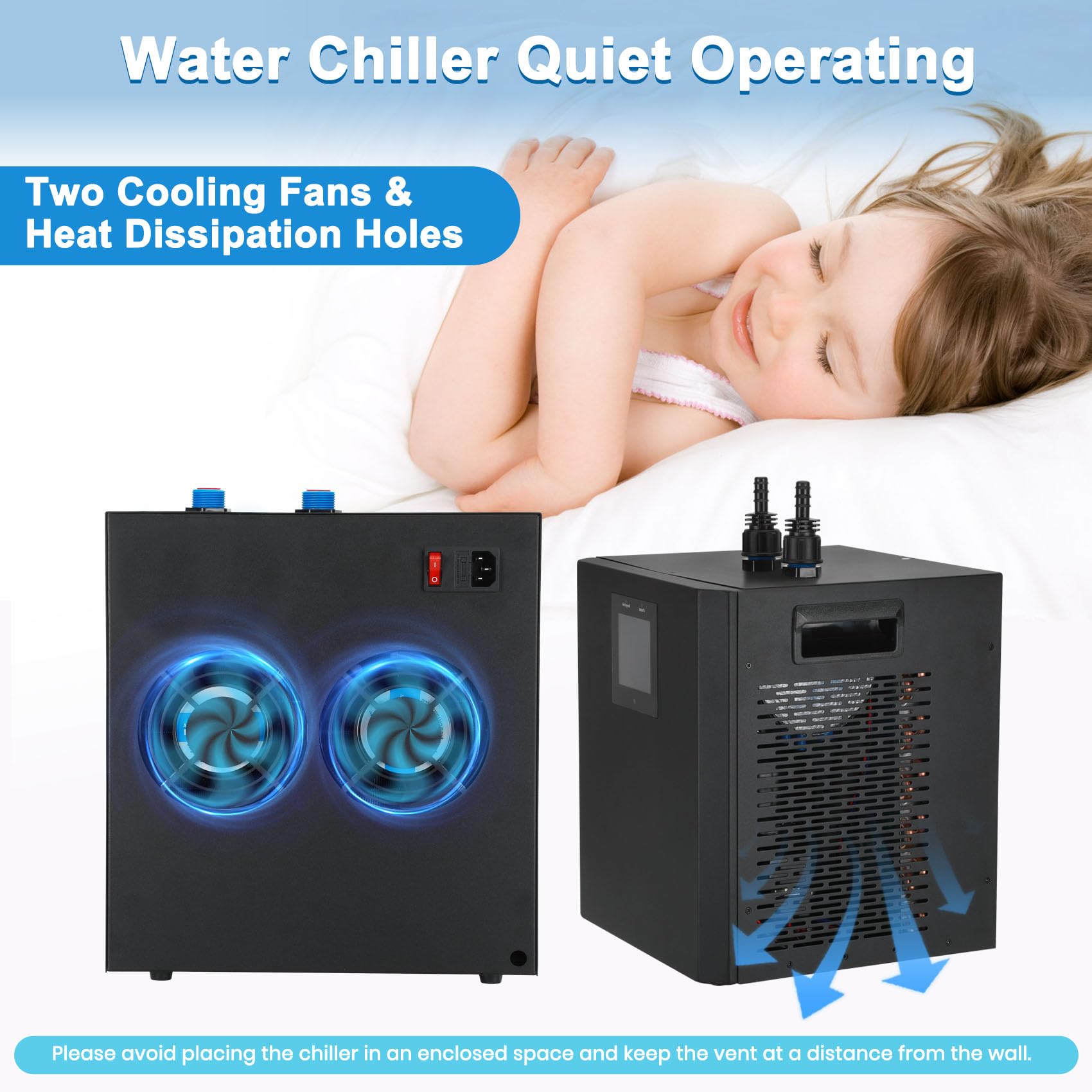 Aquarium Chiller 79 Gal, 1/3 HP Water Chiller Machine, Hydroponic Cooling System, Fish Tank Chiller with Upgraded LED display, f