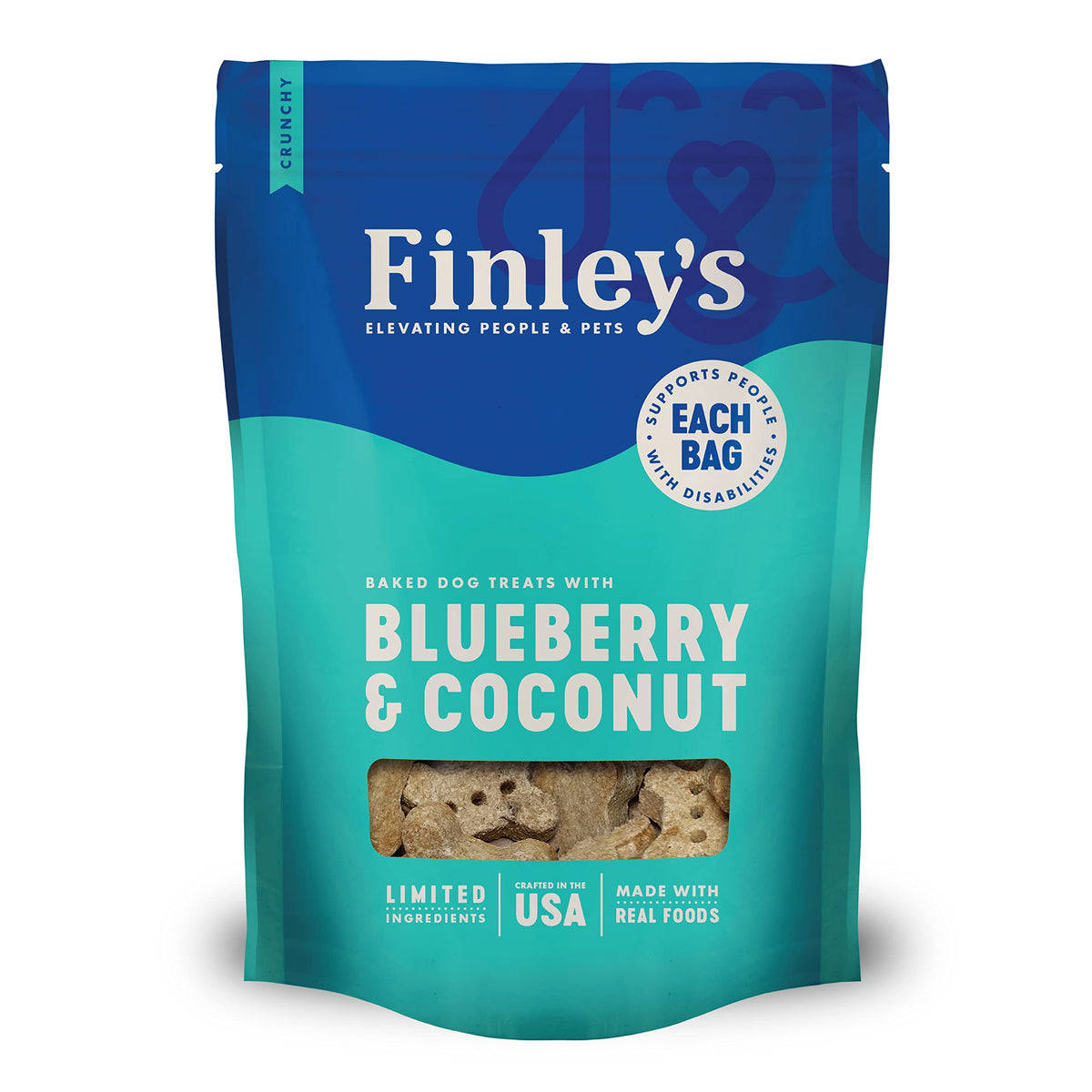 Finley'S Blueberry Coconut Dog Biscuits Treats For Dogs Made In Usa | Natural Blueberry Coconut Dog Treat | Wheat Free Dog Treats | Healthy Dog Treat Bags (12 Oz)